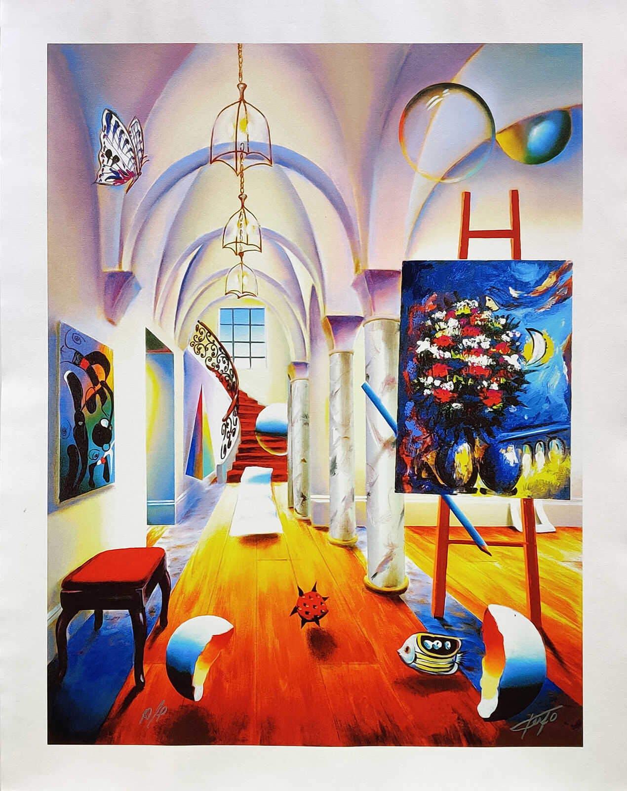 Artwork by Fernando de Jesus Oliveira, IMPERIAL COLUMNS (MIRO CHAGALL), Made of Giclee On Canvas 