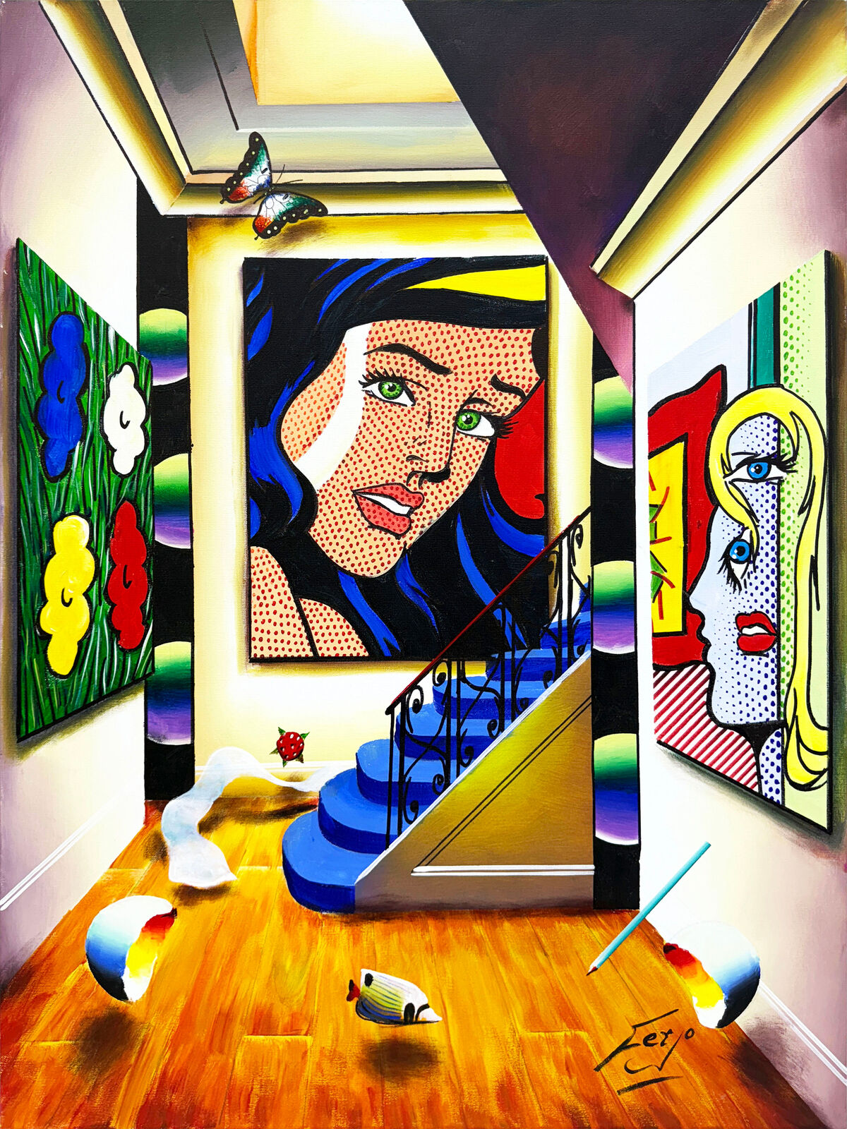 Homage To Lichtenstein  by Fernando de Jesus Oliveira, 2025