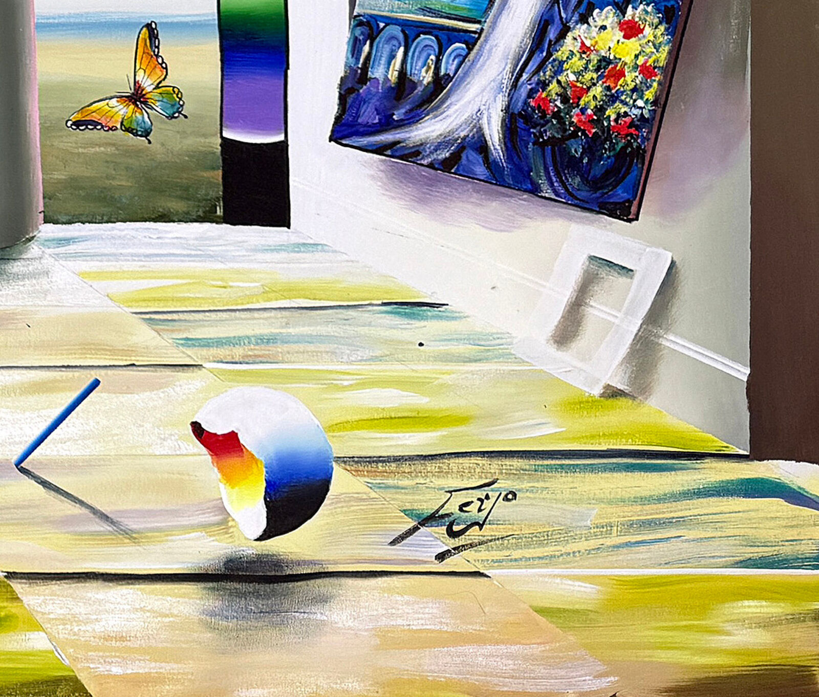 Artwork by Fernando de Jesus Oliveira, Homage to Chagall , Made of Oil on canvas 