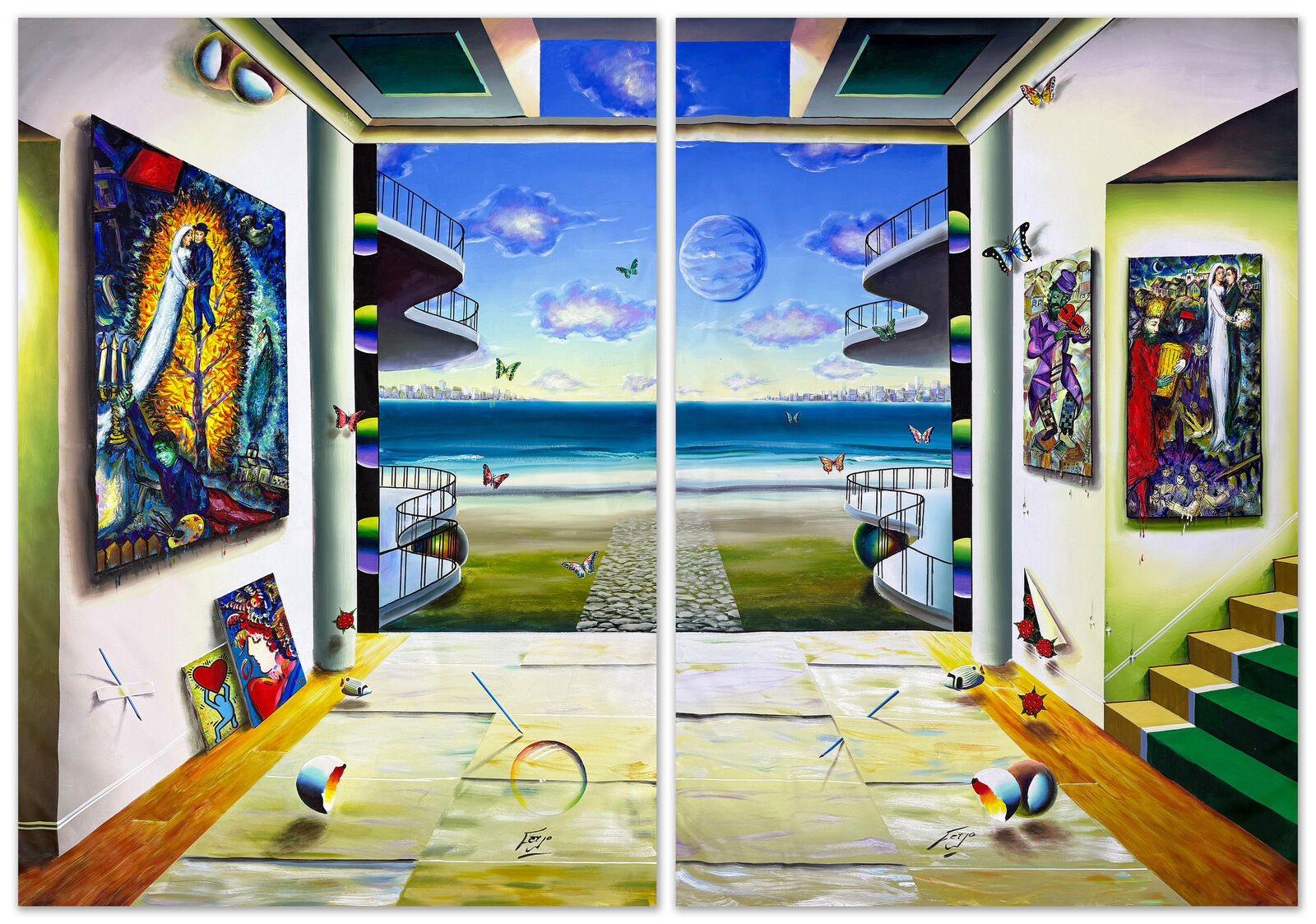 Surrealistic View (Diptych) by Fernando de Jesus Oliveira, 2022