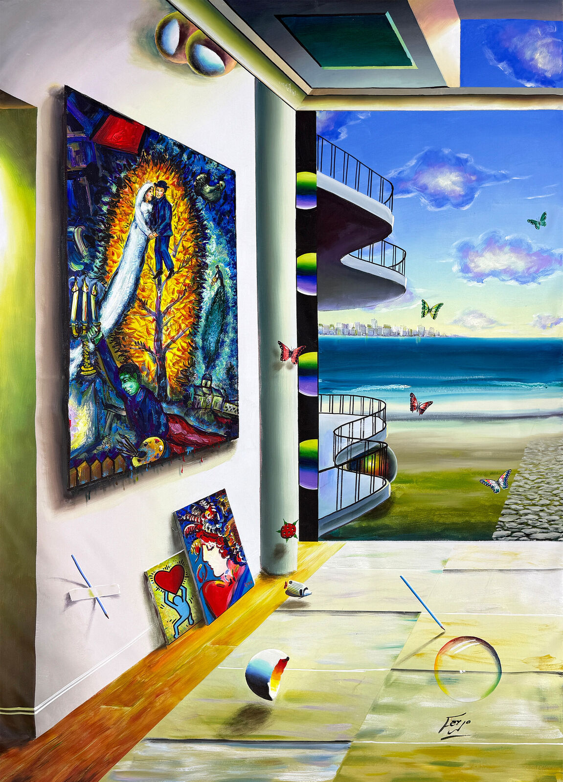 Artwork by Fernando de Jesus Oliveira, Surrealistic View (Diptych), Made of Oil on canvas 