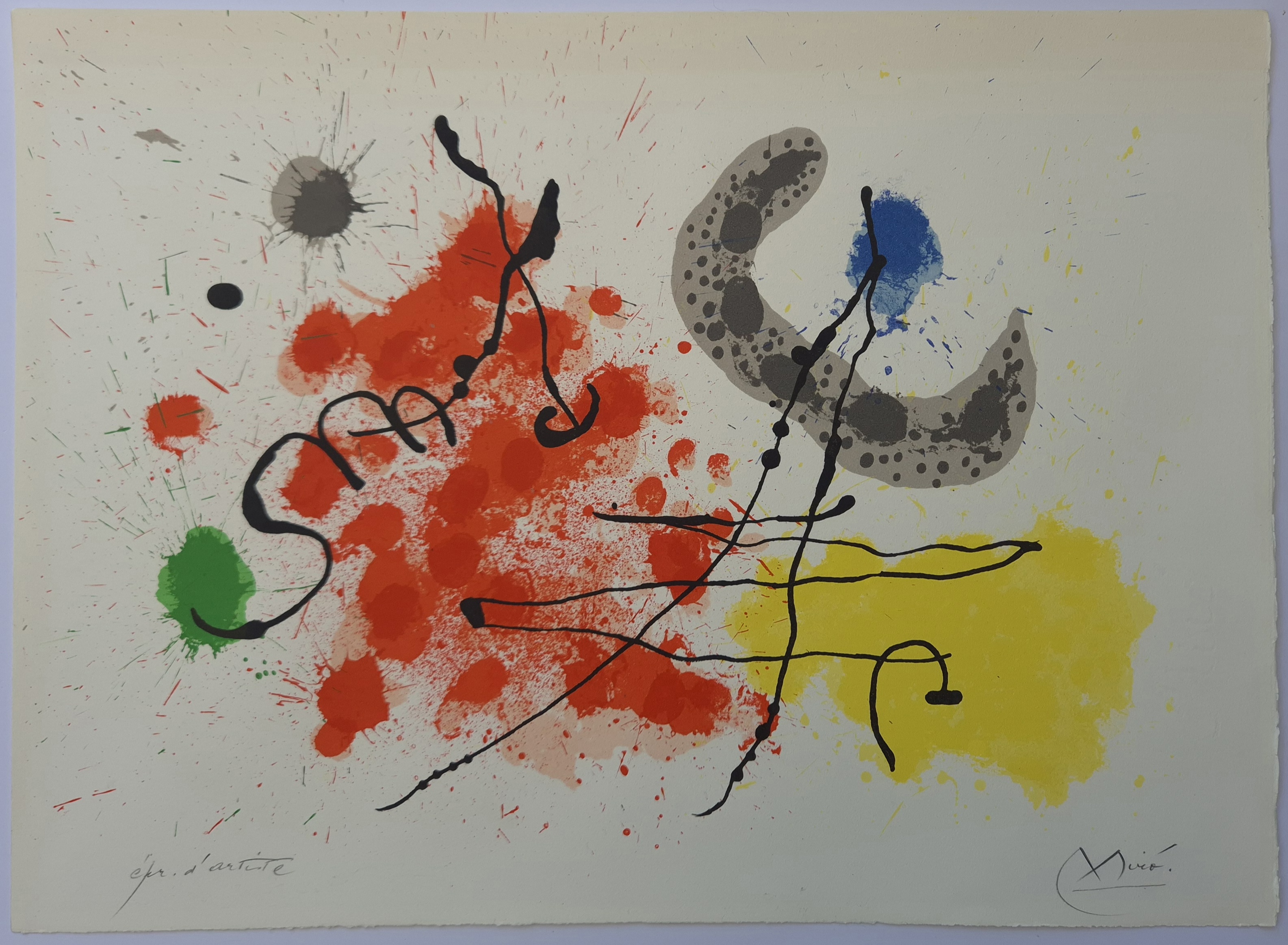 Plate 10 from Le Lezard aux Plumes d'or, lithograph by Joan Miró, 1967