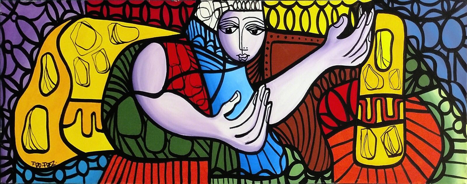 a painting of a woman holding a bird in her hands