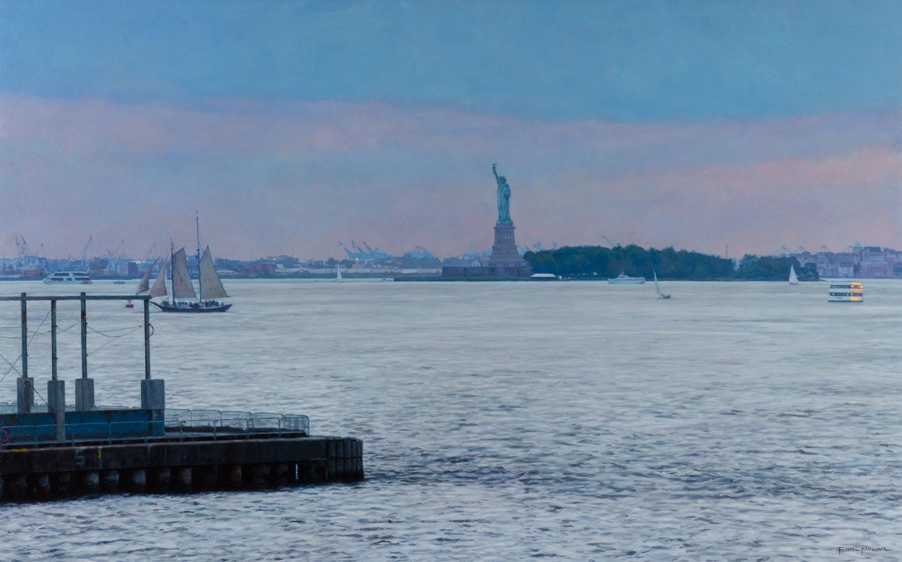 Liberty Island Al Atardecer by Fidel Molina, 2021