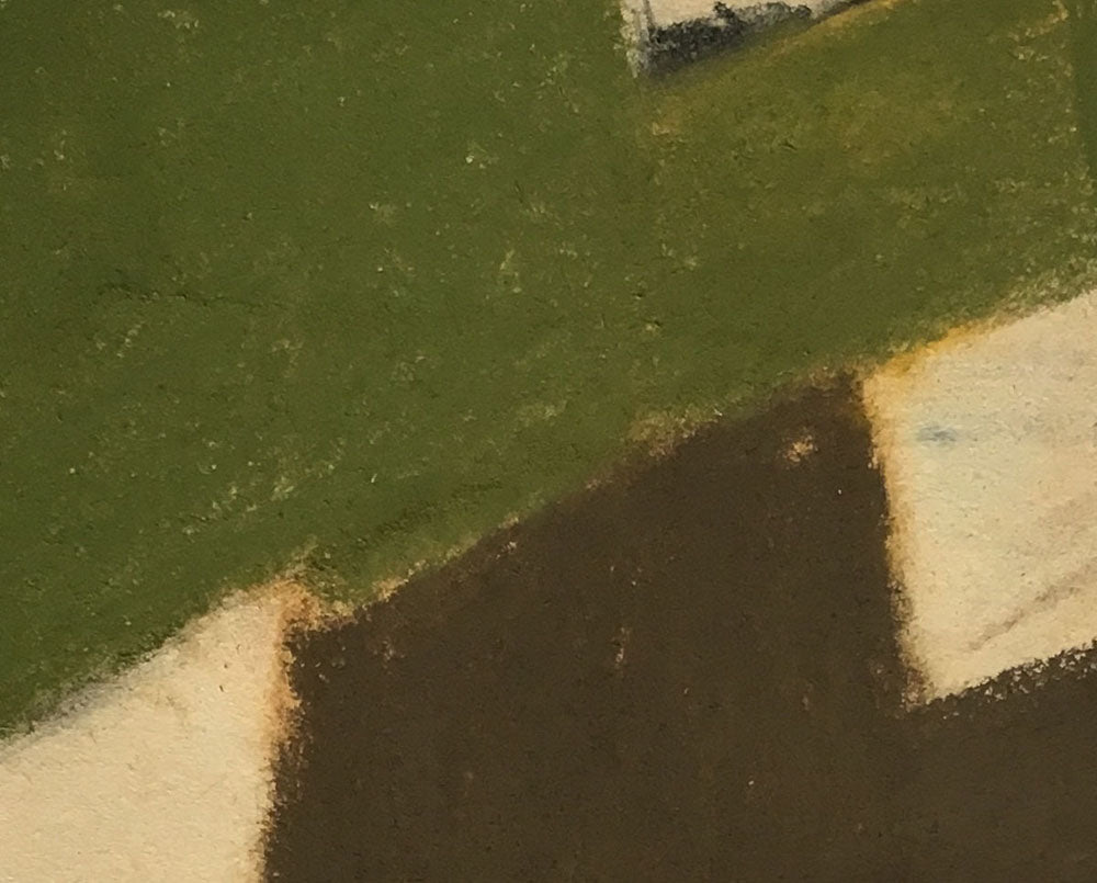 A piece of paper with a green and brown design on it.