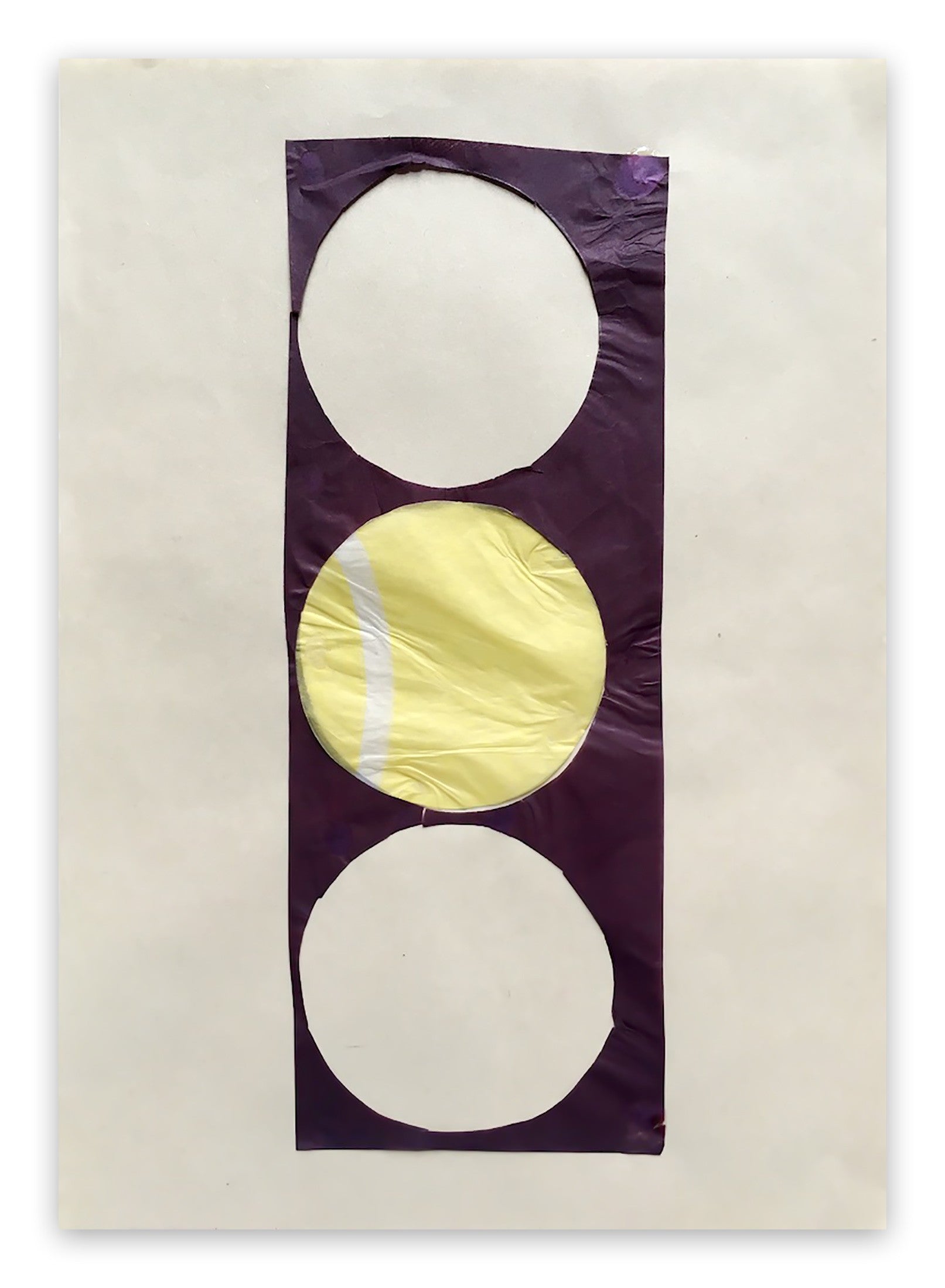 A piece of paper with three circles on it.