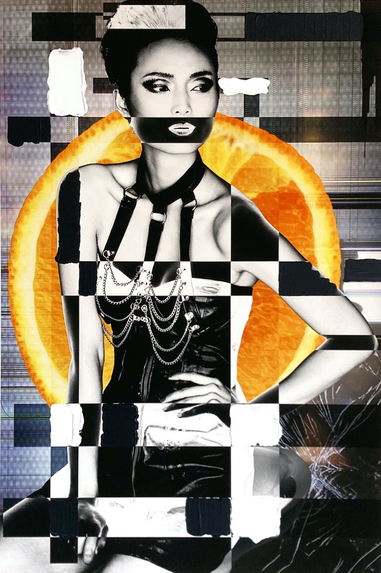 Artwork by Florian Innerkofler, TV TEST PATTERN x SHAKIRA, China [1 of 1], Made of Archival pigment print on Hahnemuehle Bamboo 290 gsm paper with hand applied acrylic 