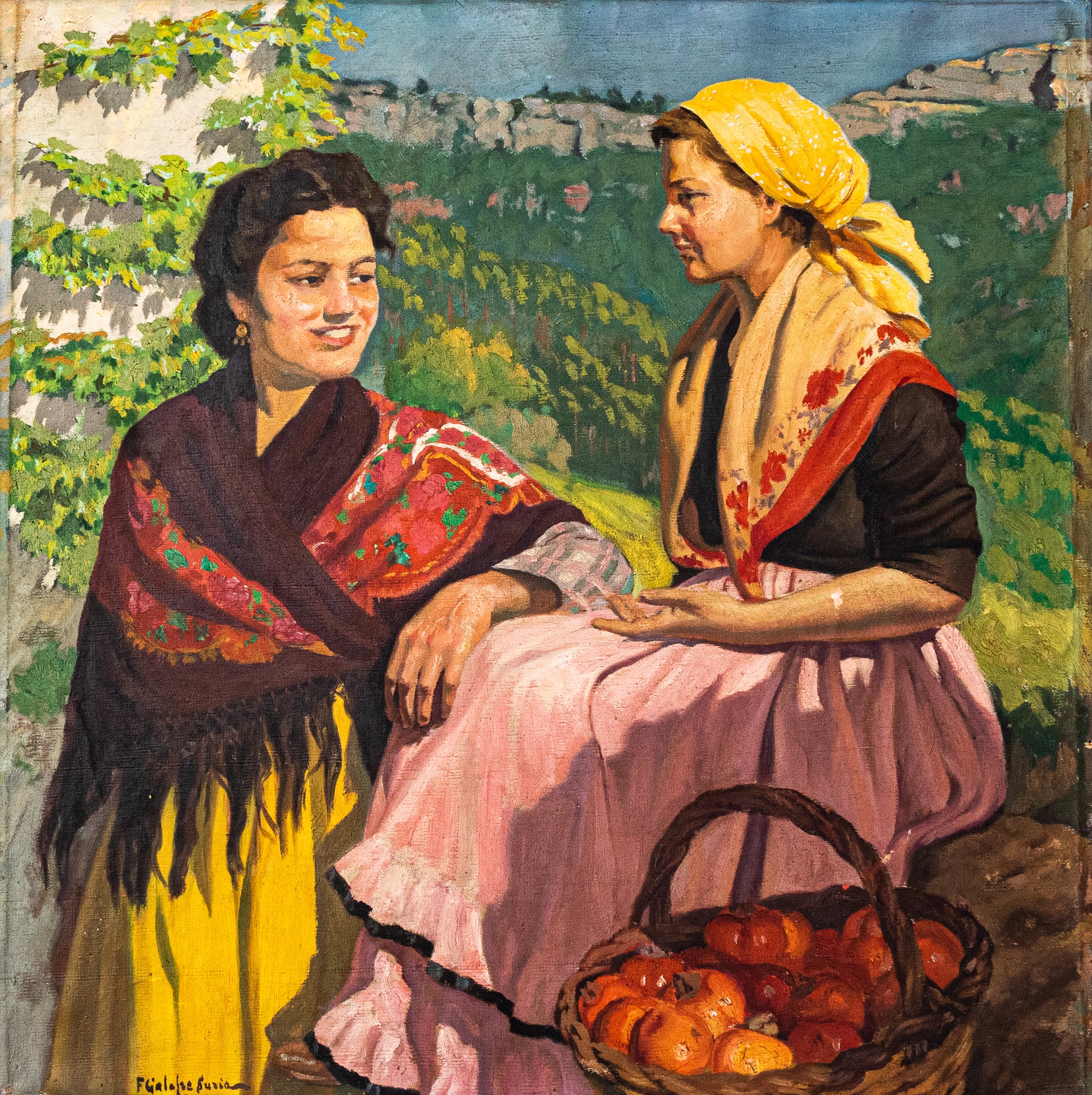 Artwork by Francisco Galofré Suris, Ladys Chatting, Made of Oil on canvas 