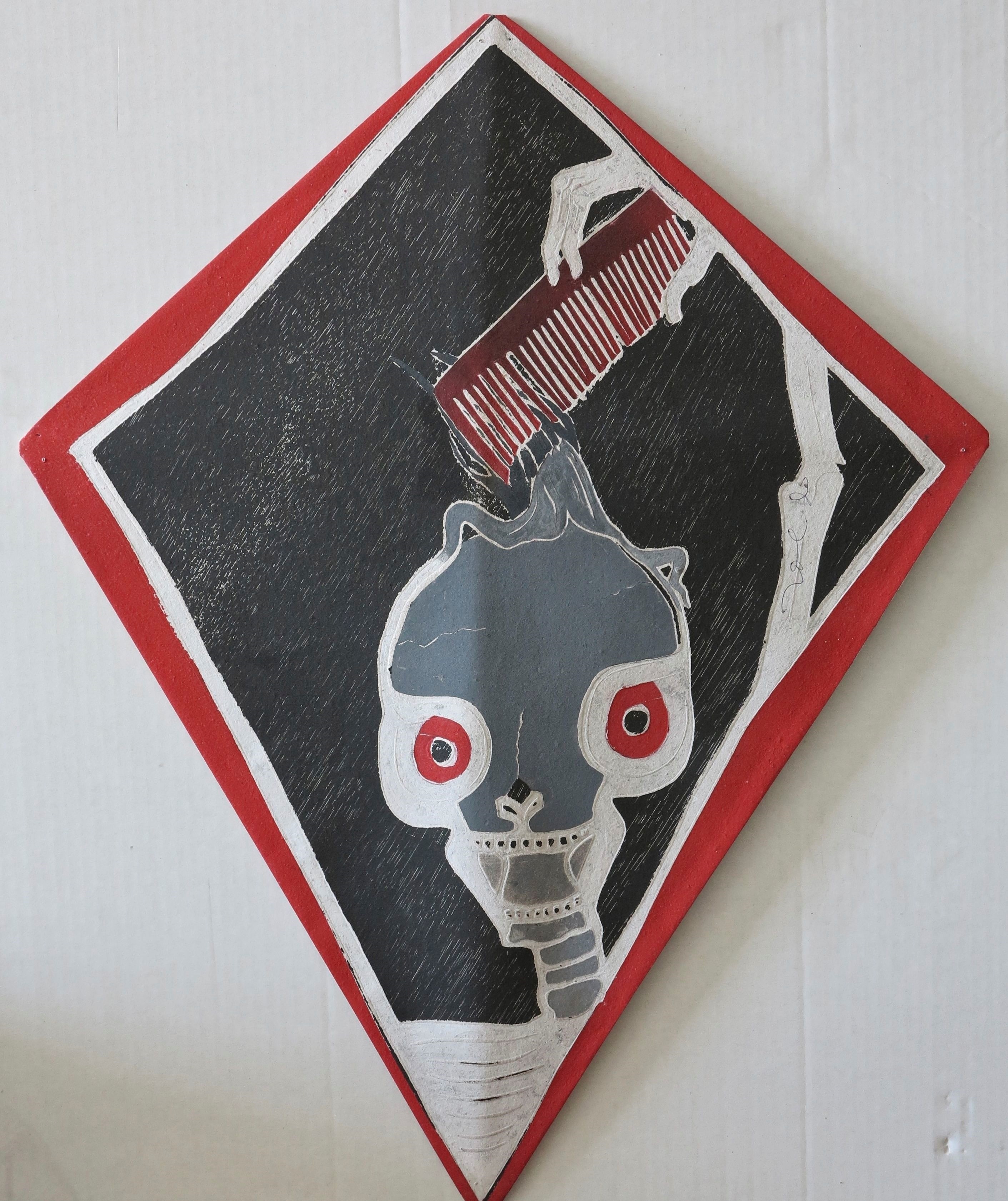 Calavera con peine rojo by Francisco Toledo, 2010