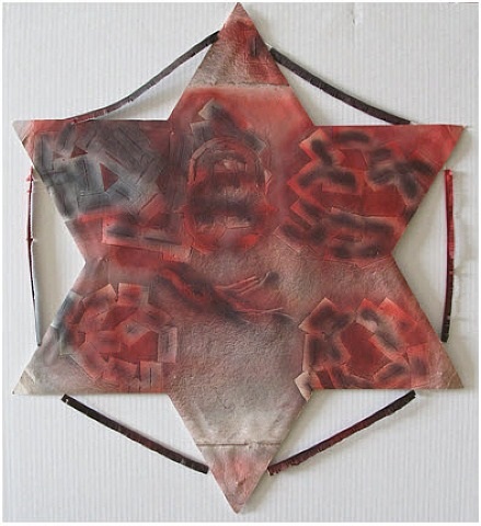 Artwork by Francisco Toledo, Cometa estrella grande con cangrejos, Made of Watercolor, With Stencil Print, On Hand Made Paper 