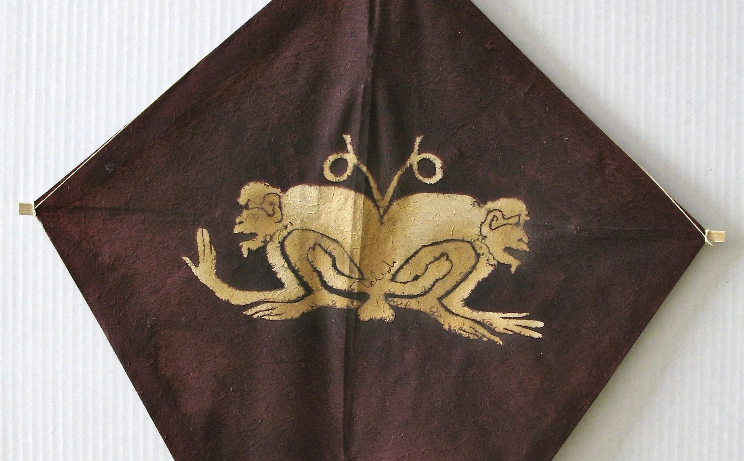 Artwork by Francisco Toledo, Dod monos II, Made of Hand Painted Stencil Kite 