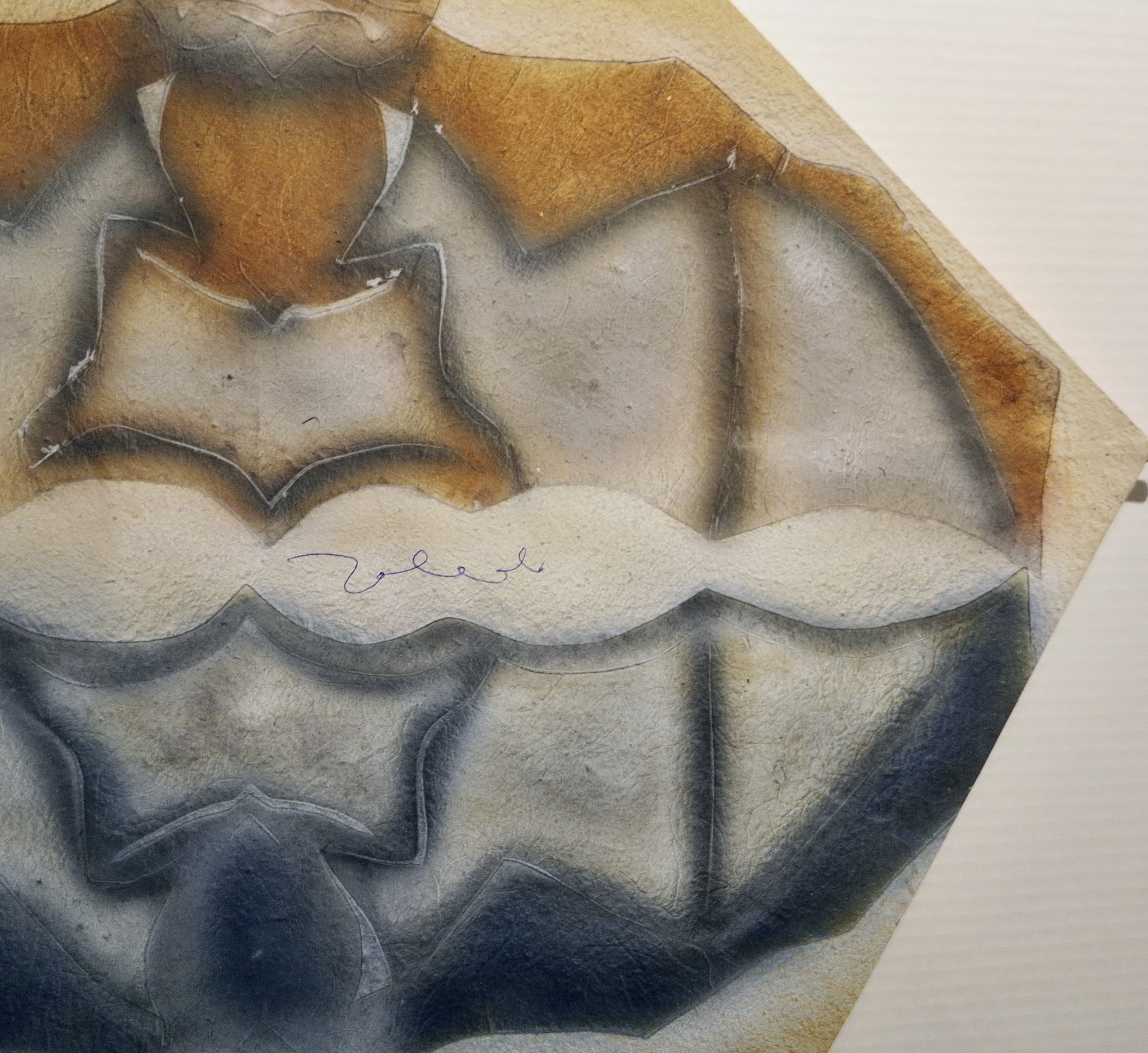 A drawing of a bat on a piece of paper.