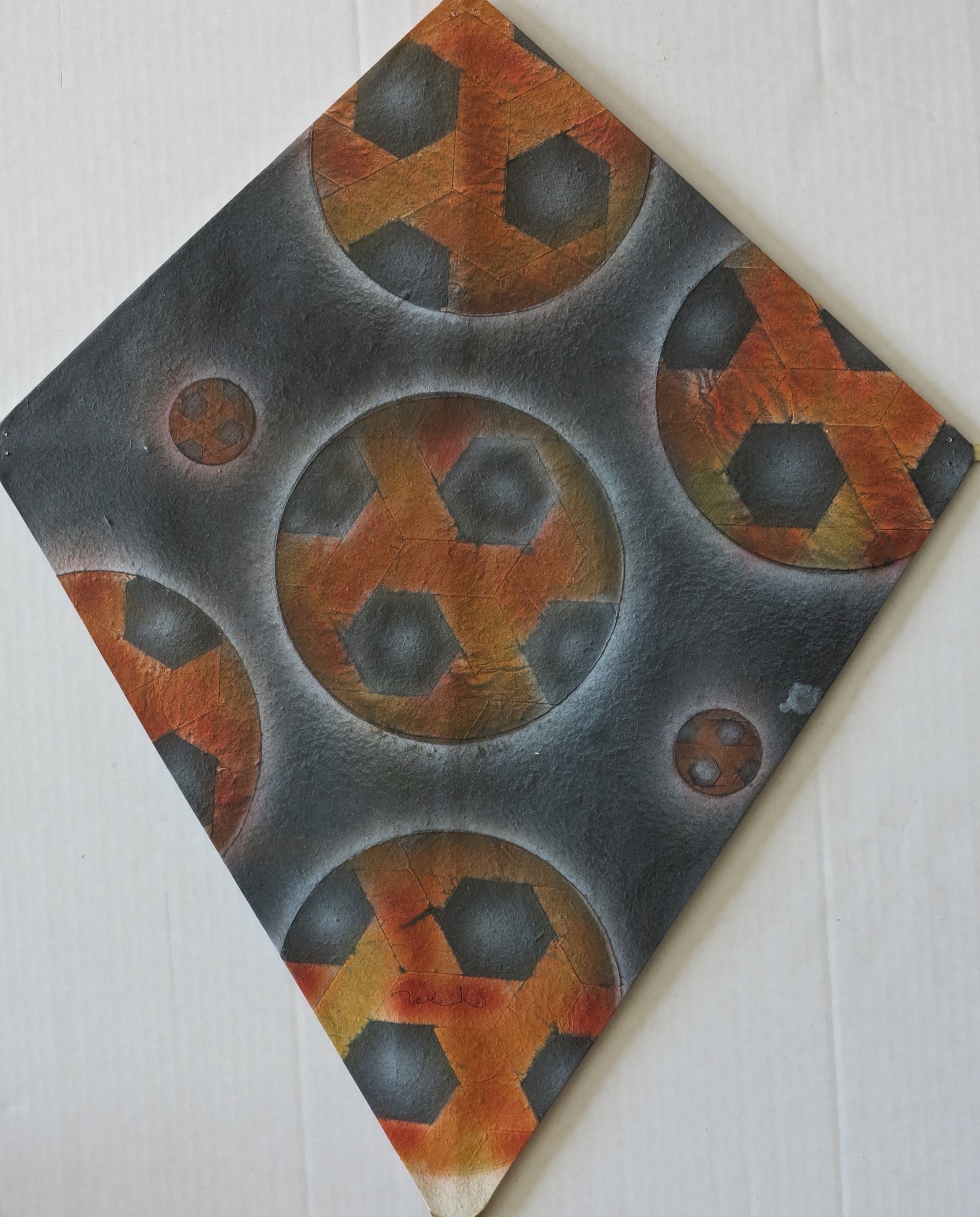 A piece of art that is on a piece of paper.