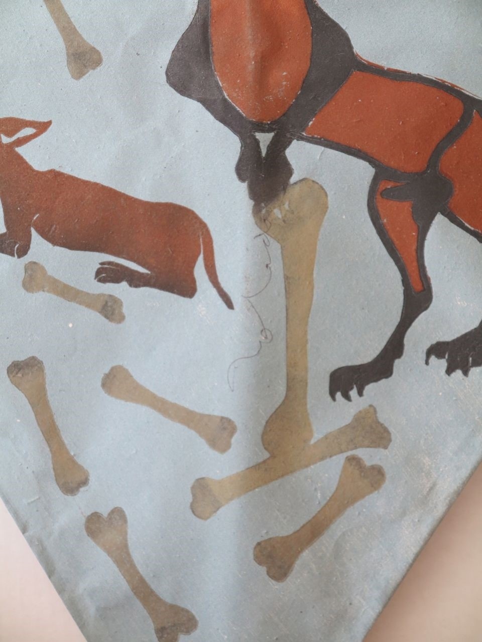 Artwork by Francisco Toledo, Perros abstractos con huesos, Made of Watercolor, With Stencil Print, On Hand Made Paper 