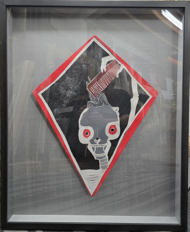 Artwork by Francisco Toledo, Red comb kite, Made of Hand Painted Stencil Kite 