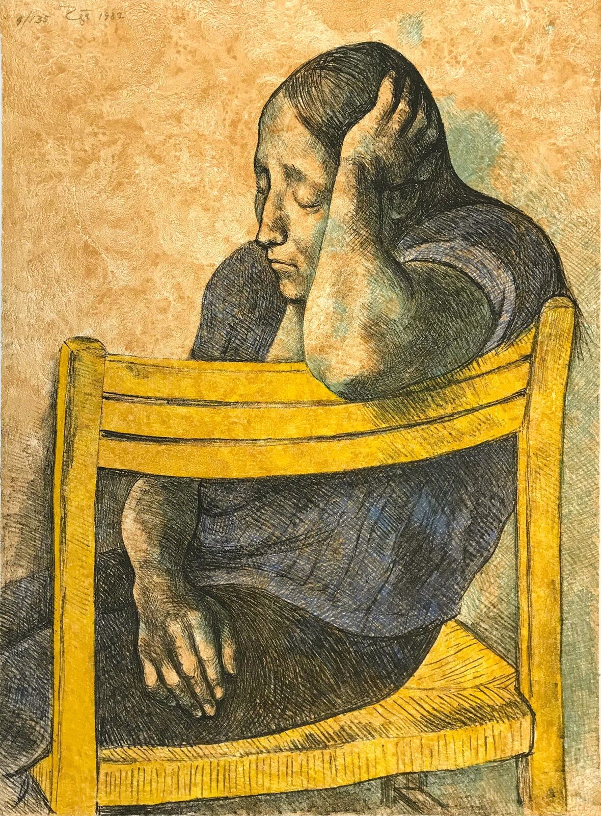 Artwork by Francisco Zuñiga, MUCHACHA EN UNA SILLA, Made of Lithograph 