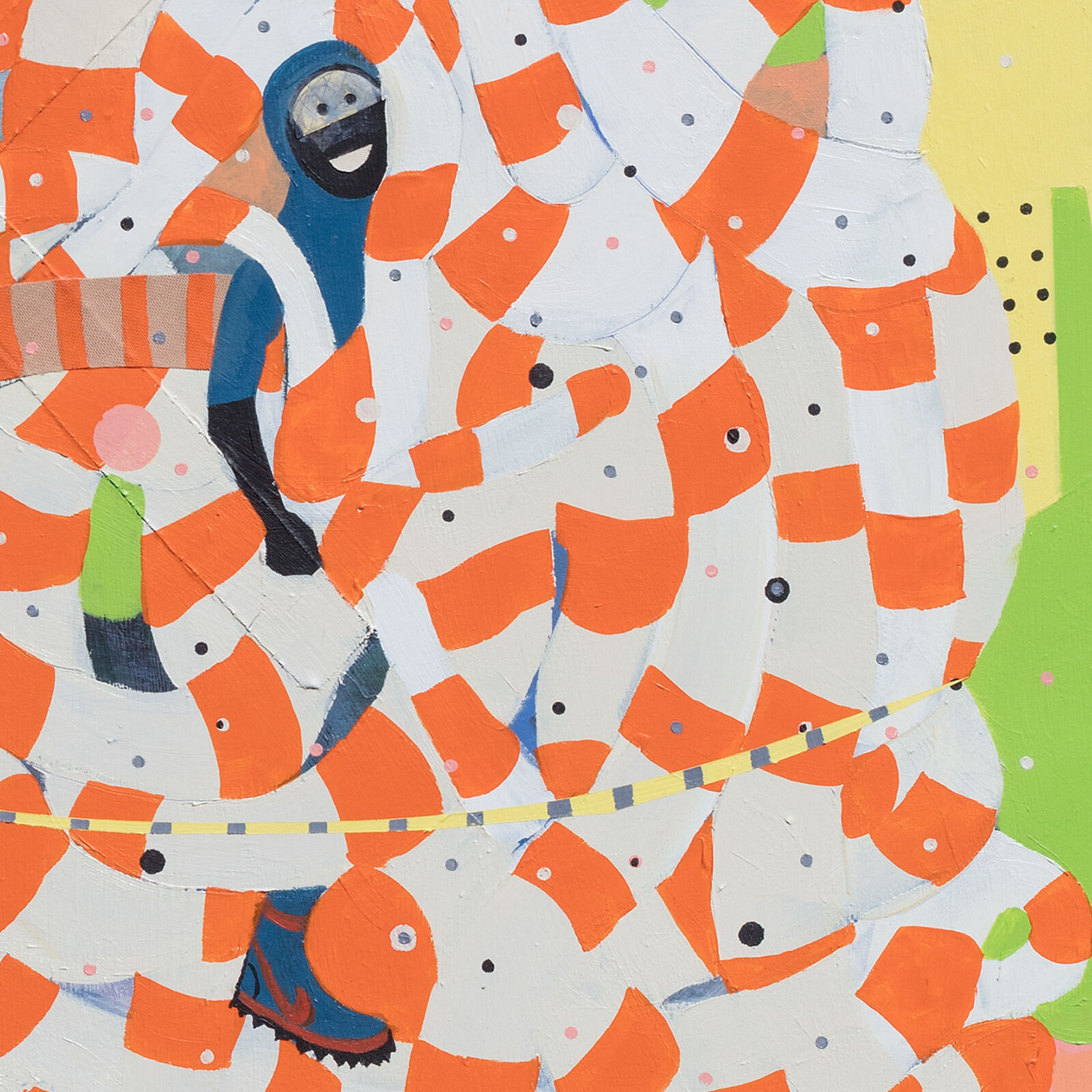 Artwork by Francks Francois Décéus, Mumbo Jumbo #5, Made of Acrylic, silkscreen, and collage on canvas 