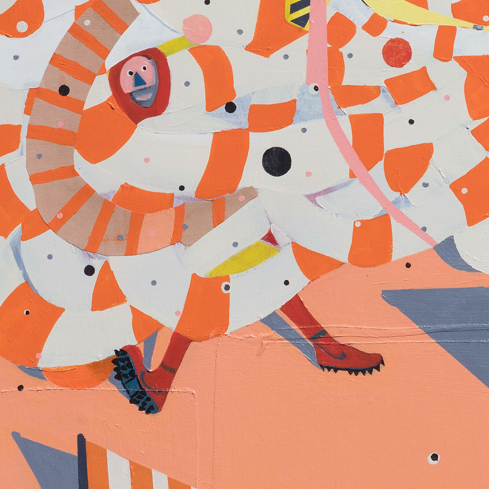 Artwork by Francks Francois Décéus, Mumbo Jumbo #5, Made of Acrylic, silkscreen, and collage on canvas 