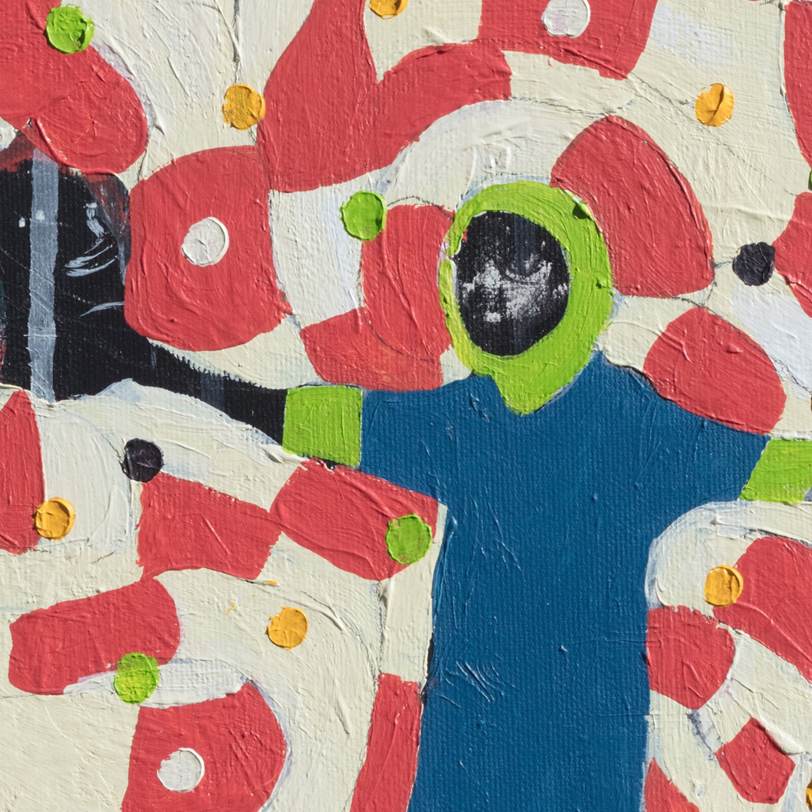 Artwork by Francks Francois Décéus, Mumbo Jumbo BK#1, Made of Acrylic Paint and Pencil on Canvas with Collage 