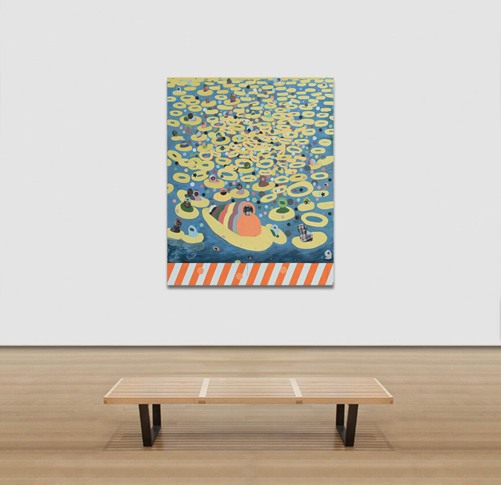 Artwork by Francks Francois Décéus, Spring Break Afternoon #2, Made of Acrylic Paint and Collage on Canvas 