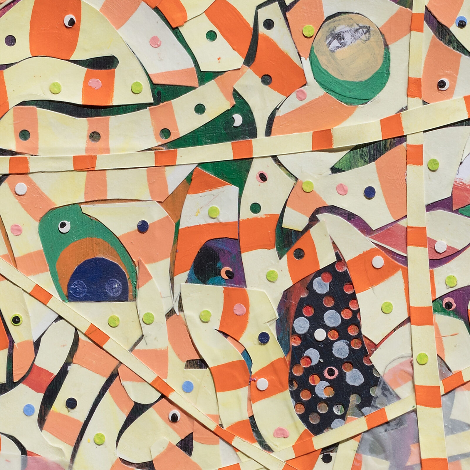 Artwork by Francks Francois Décéus, Mumbo Jumbo #10, Made of Acrylic, silkscreen, and collage on canvas 