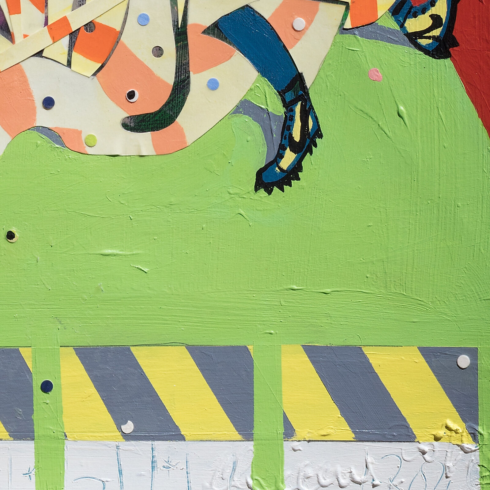 Artwork by Francks Francois Décéus, Mumbo Jumbo #10, Made of Acrylic, silkscreen, and collage on canvas 