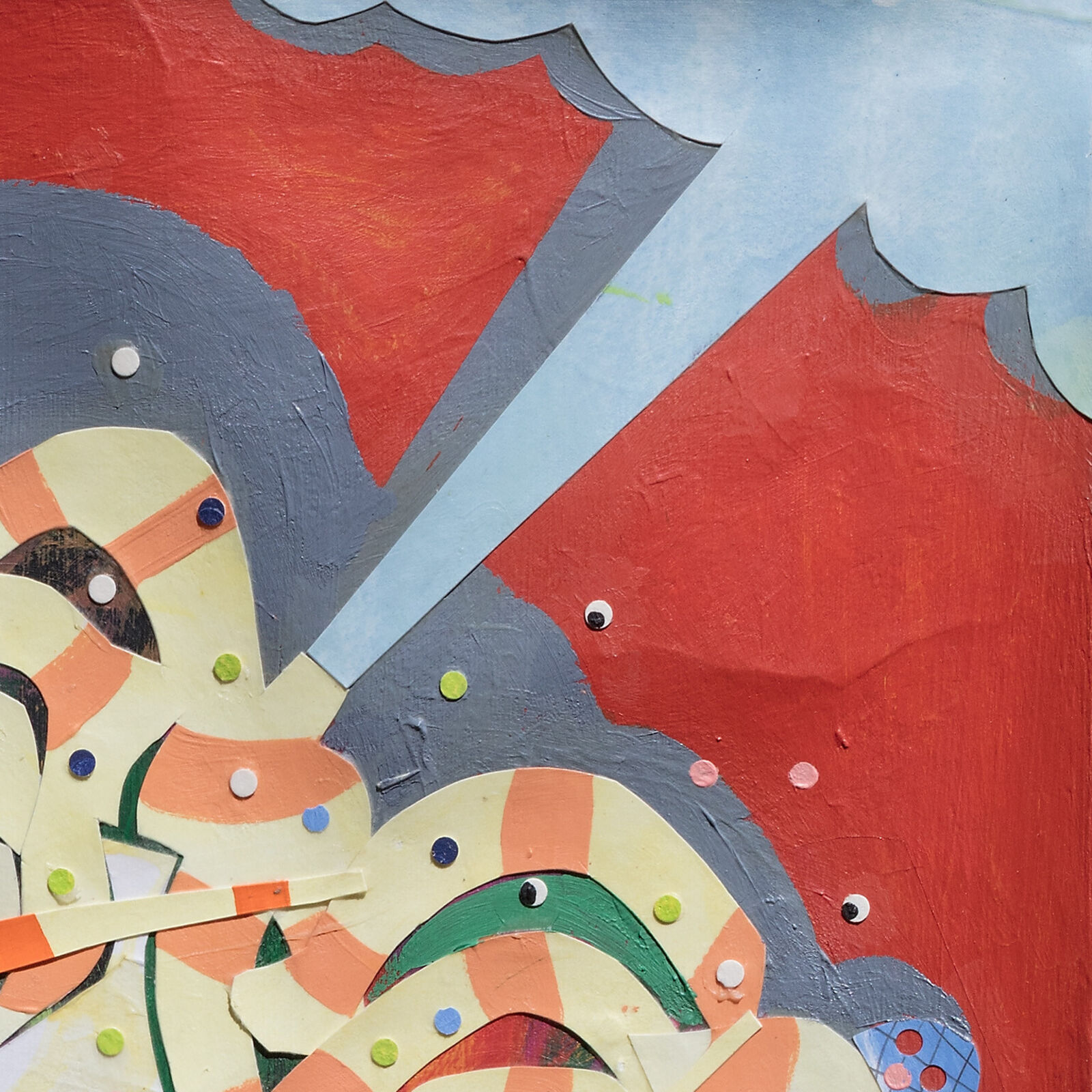 Artwork by Francks Francois Décéus, Mumbo Jumbo #10, Made of Acrylic, silkscreen, and collage on canvas 