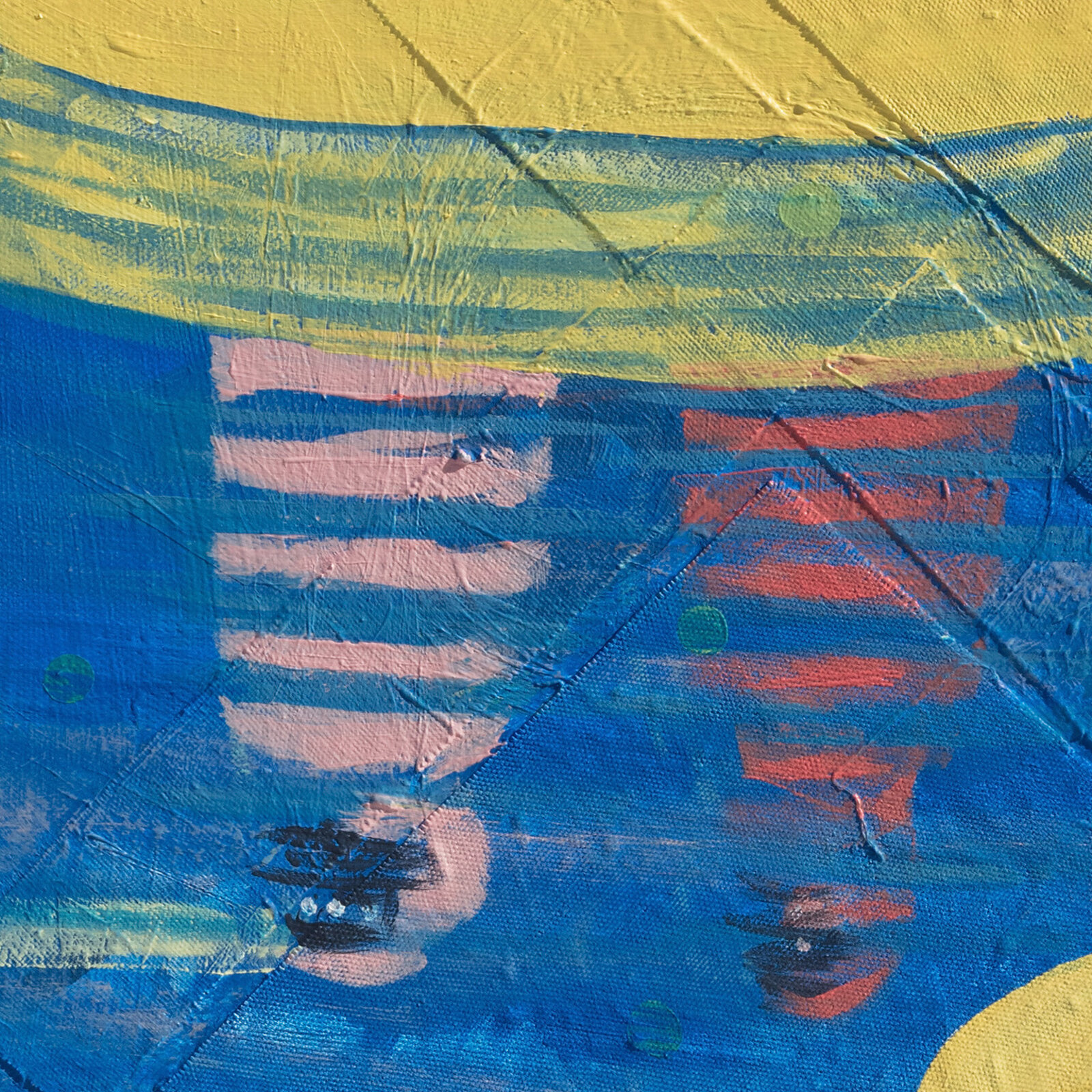 Artwork by Francks Francois Décéus, Return Voyage #2, Made of Acrylic and Collage on Canvas 