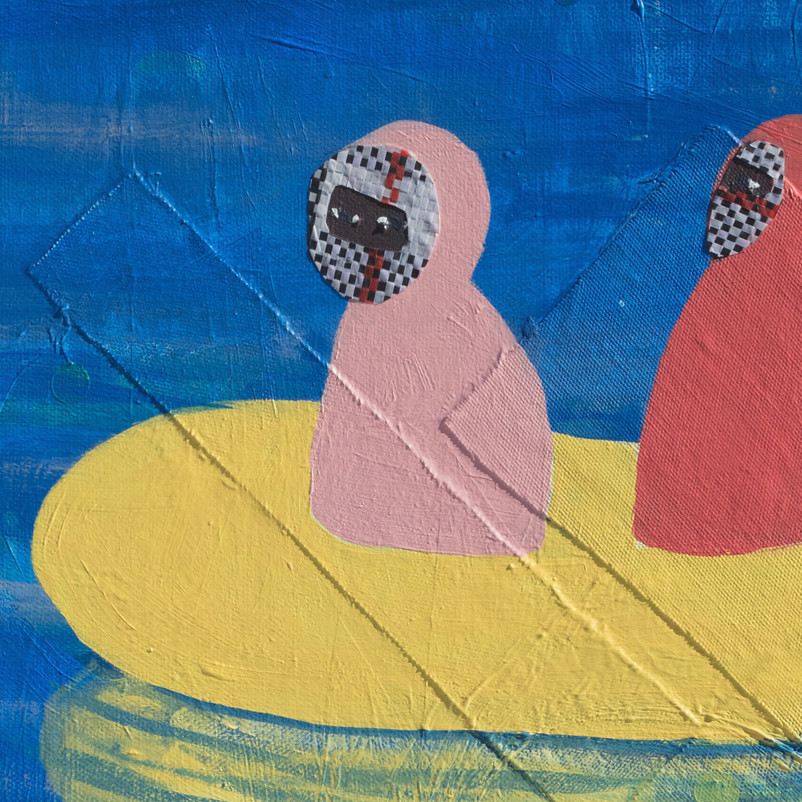 Artwork by Francks Francois Décéus, Return Voyage #2, Made of Acrylic and Collage on Canvas 