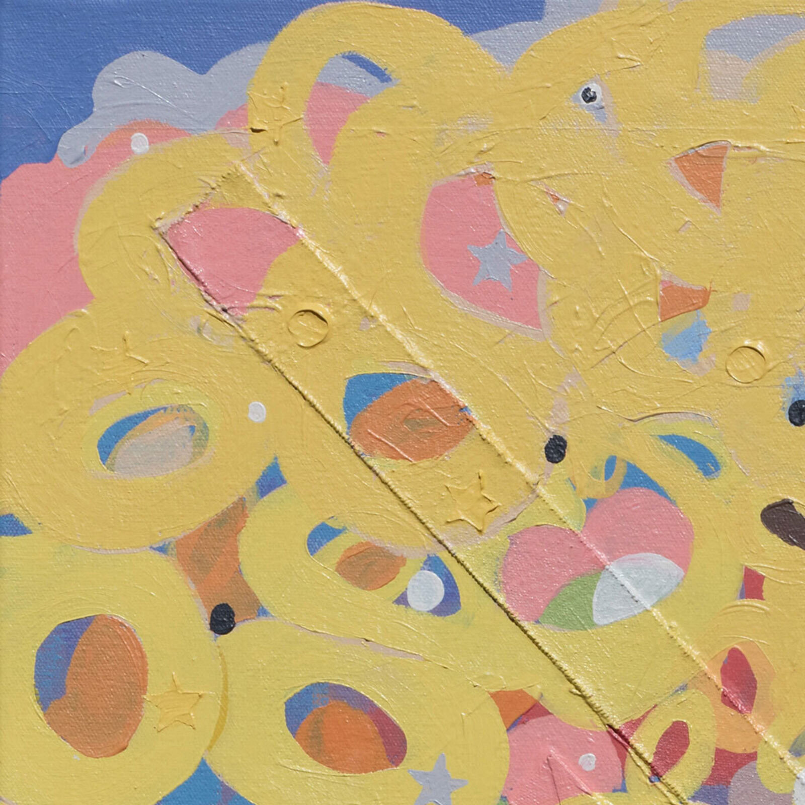 Artwork by Francks Francois Décéus, SB - Ocean City #2, Made of Acrylic and Collage on Canvas 