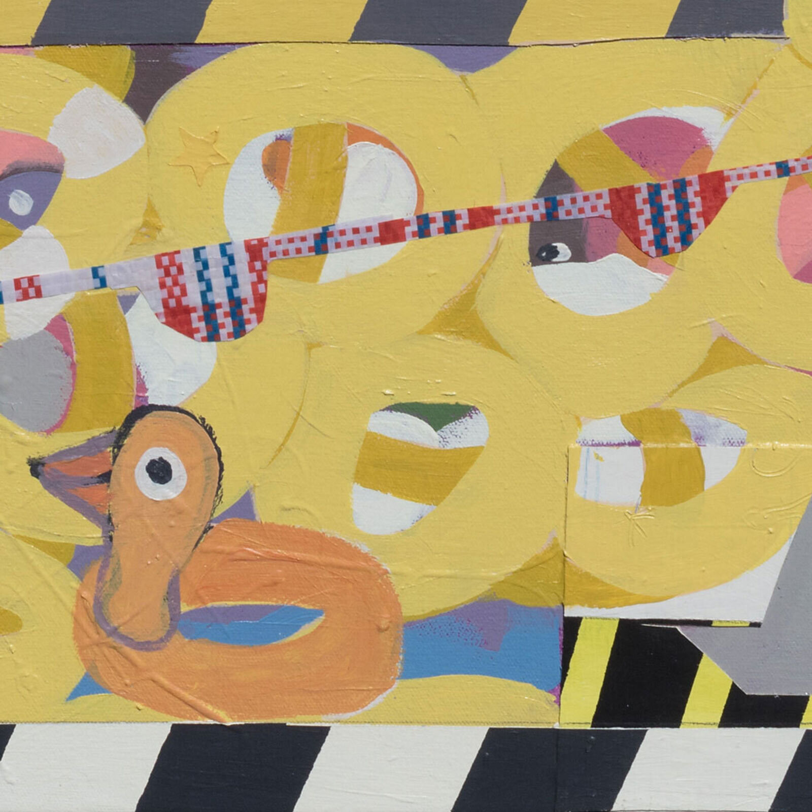 Artwork by Francks Francois Décéus, SB - Ocean City #2, Made of Acrylic and Collage on Canvas 