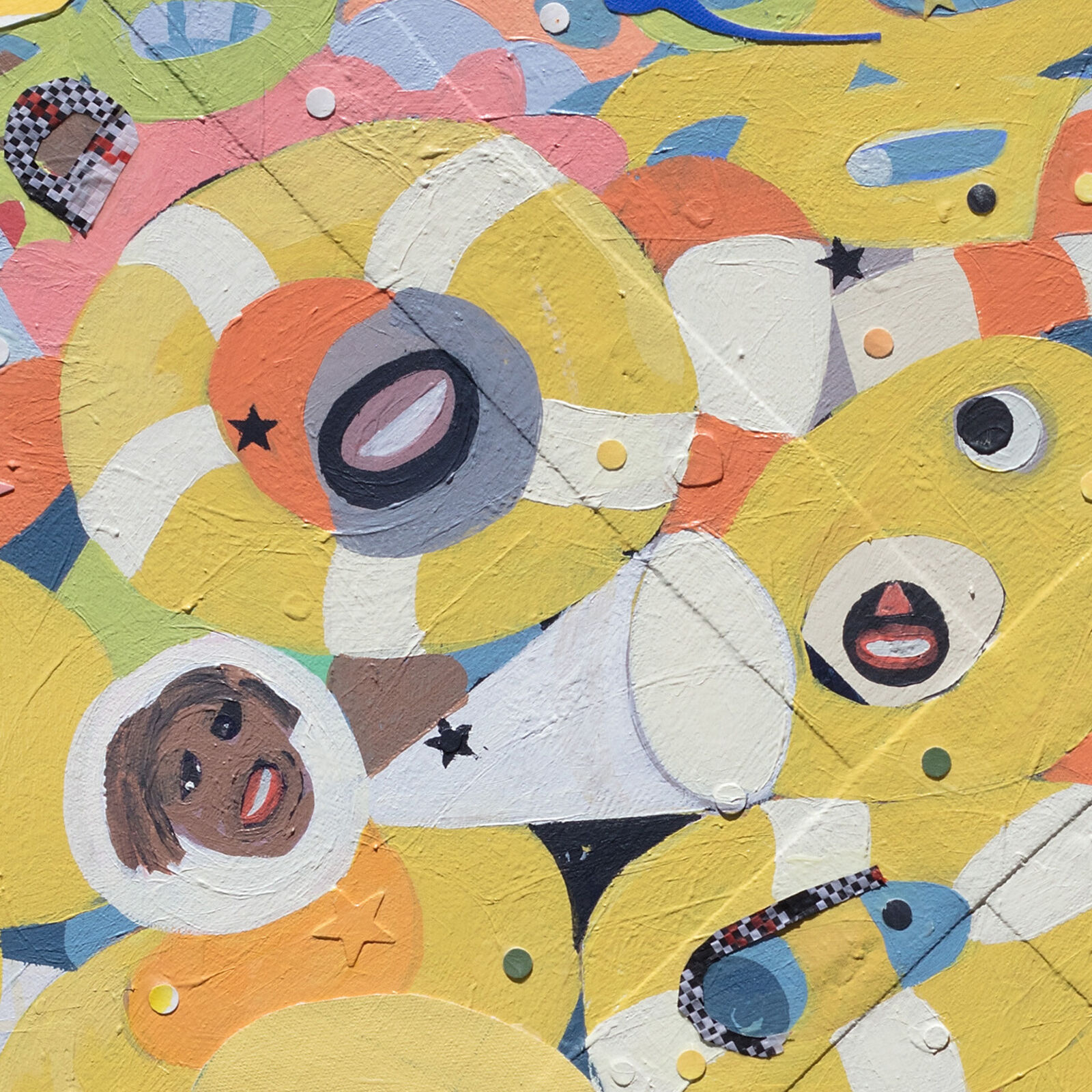 Artwork by Francks Francois Décéus, Spring Break FL #1, Made of Acrylic and Collage on Canvas 