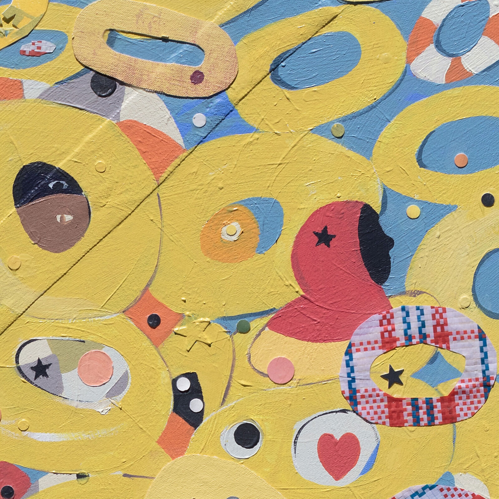 Artwork by Francks Francois Décéus, Spring Break FL #1, Made of Acrylic and Collage on Canvas 