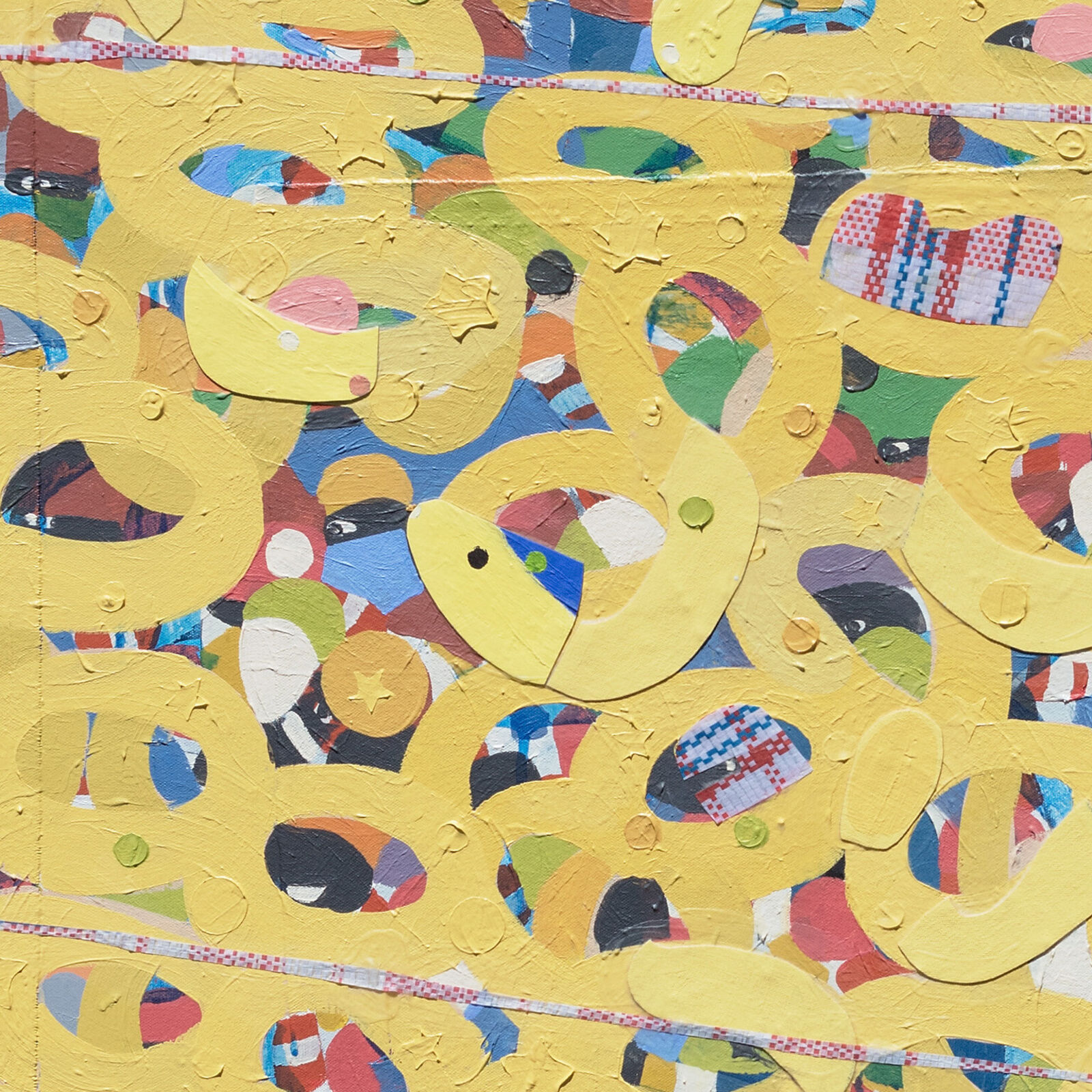 Artwork by Francks Francois Décéus, Spring Break Fun #3, Made of Acrylic and Collage on Canvas 