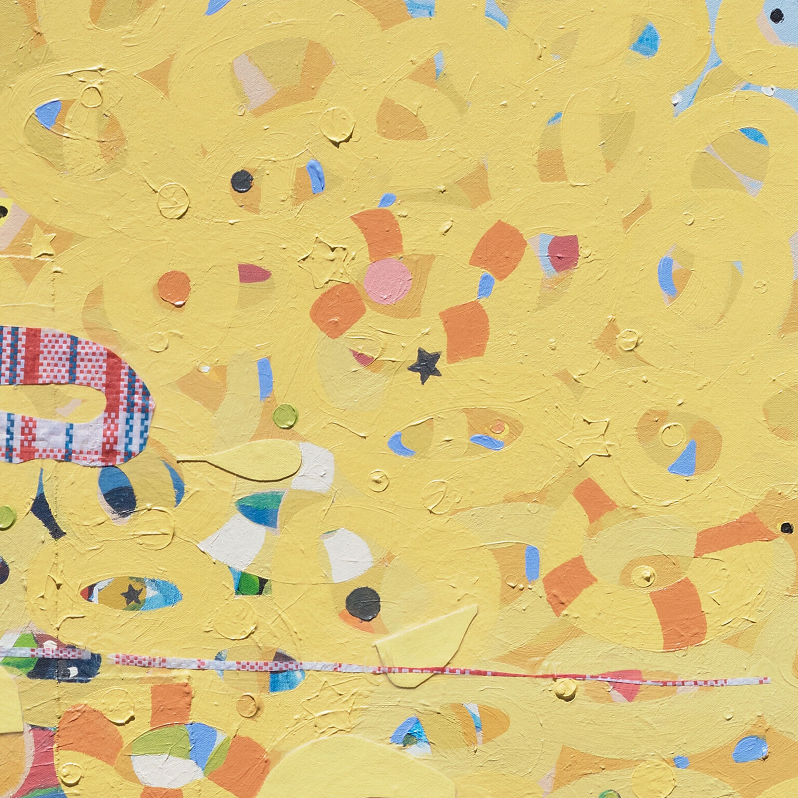 Artwork by Francks Francois Décéus, Spring Break Fun #3, Made of Acrylic and Collage on Canvas 