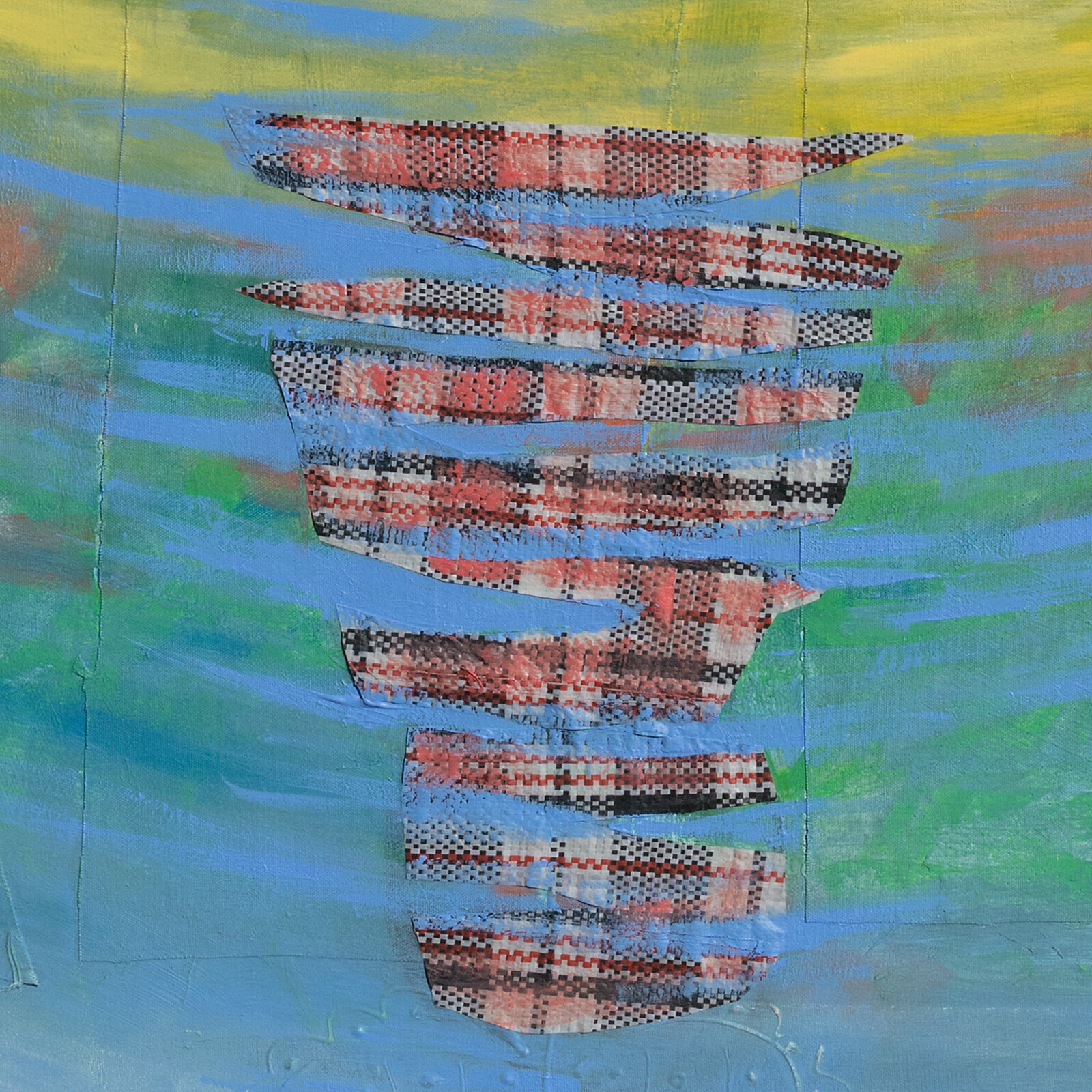 Artwork by Francks Francois Décéus, Spring Break Morning #1, Made of Acrylic and Collage on Canvas 