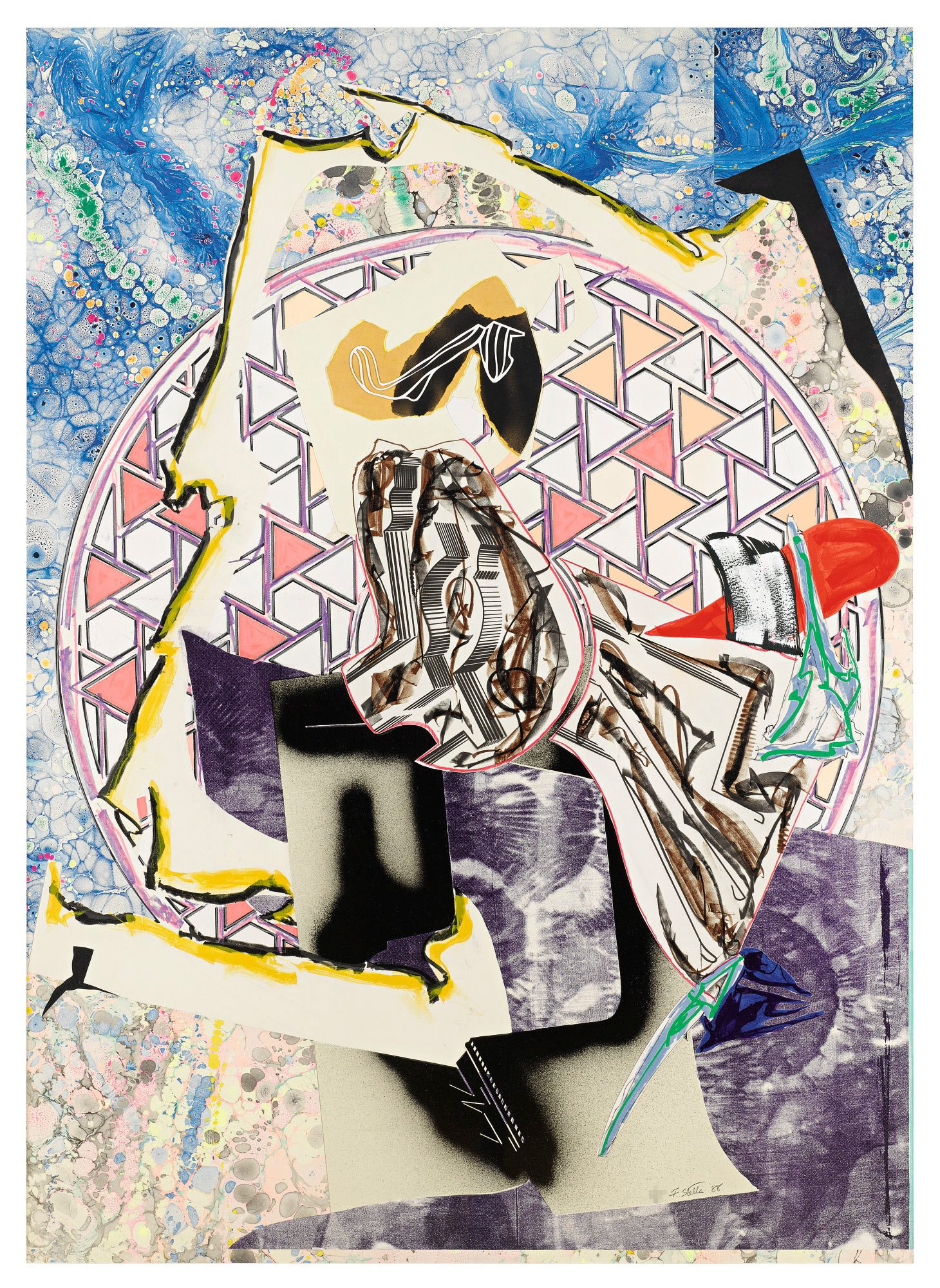 Artwork by Frank Stella, The Great Heidelburgh Tun, Made of Screenprint, Lithograph And Linocut 