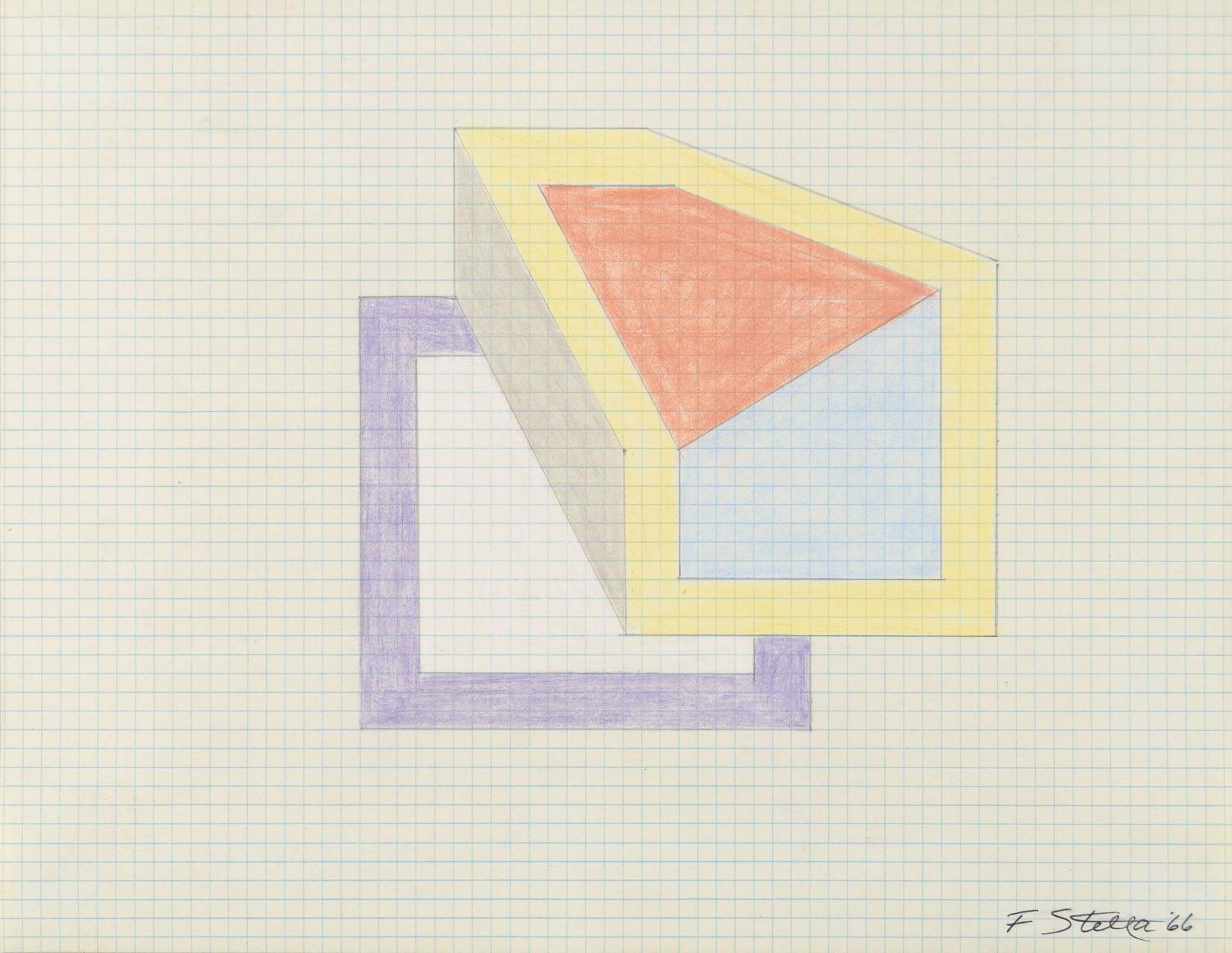 A drawing of a cube on a piece of paper.