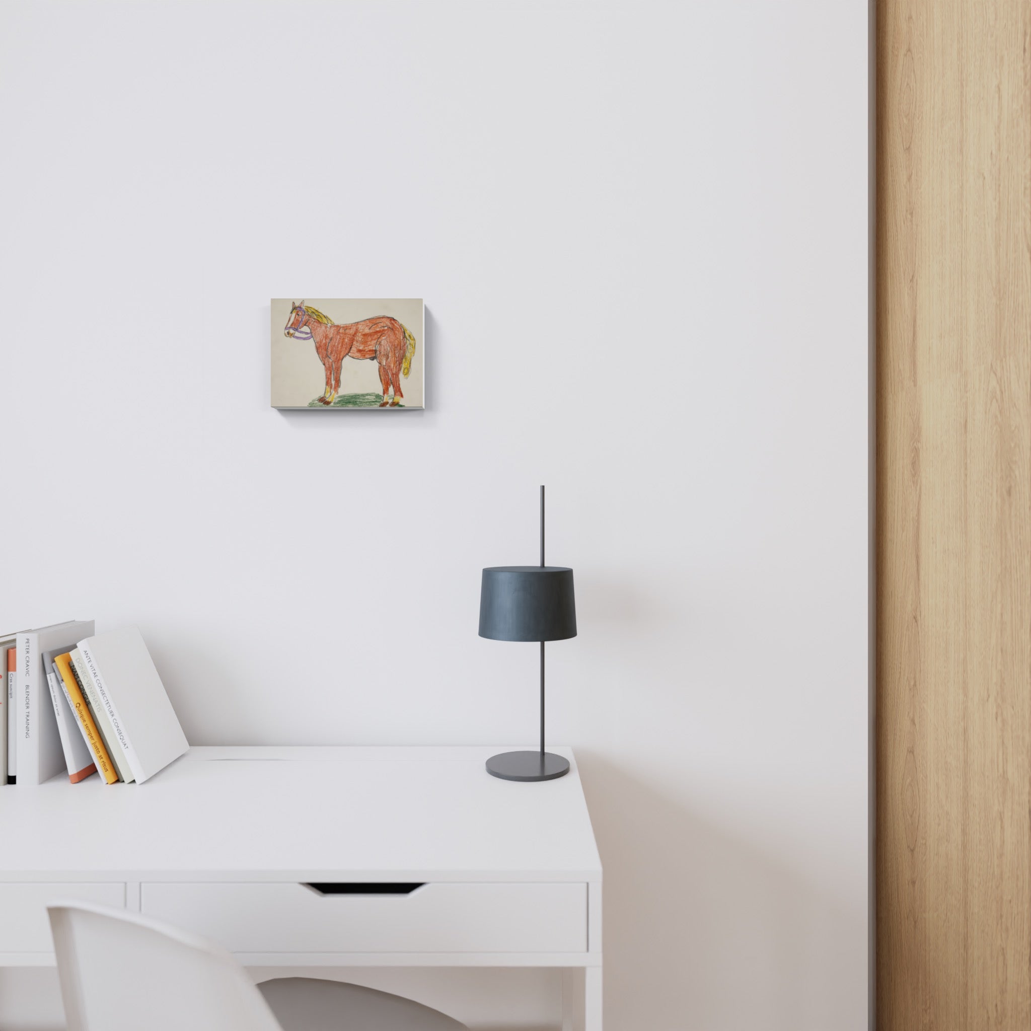 Artwork by Franz Kamlander, Horse, Made of Pencil, coloured pencils, wax crayons 