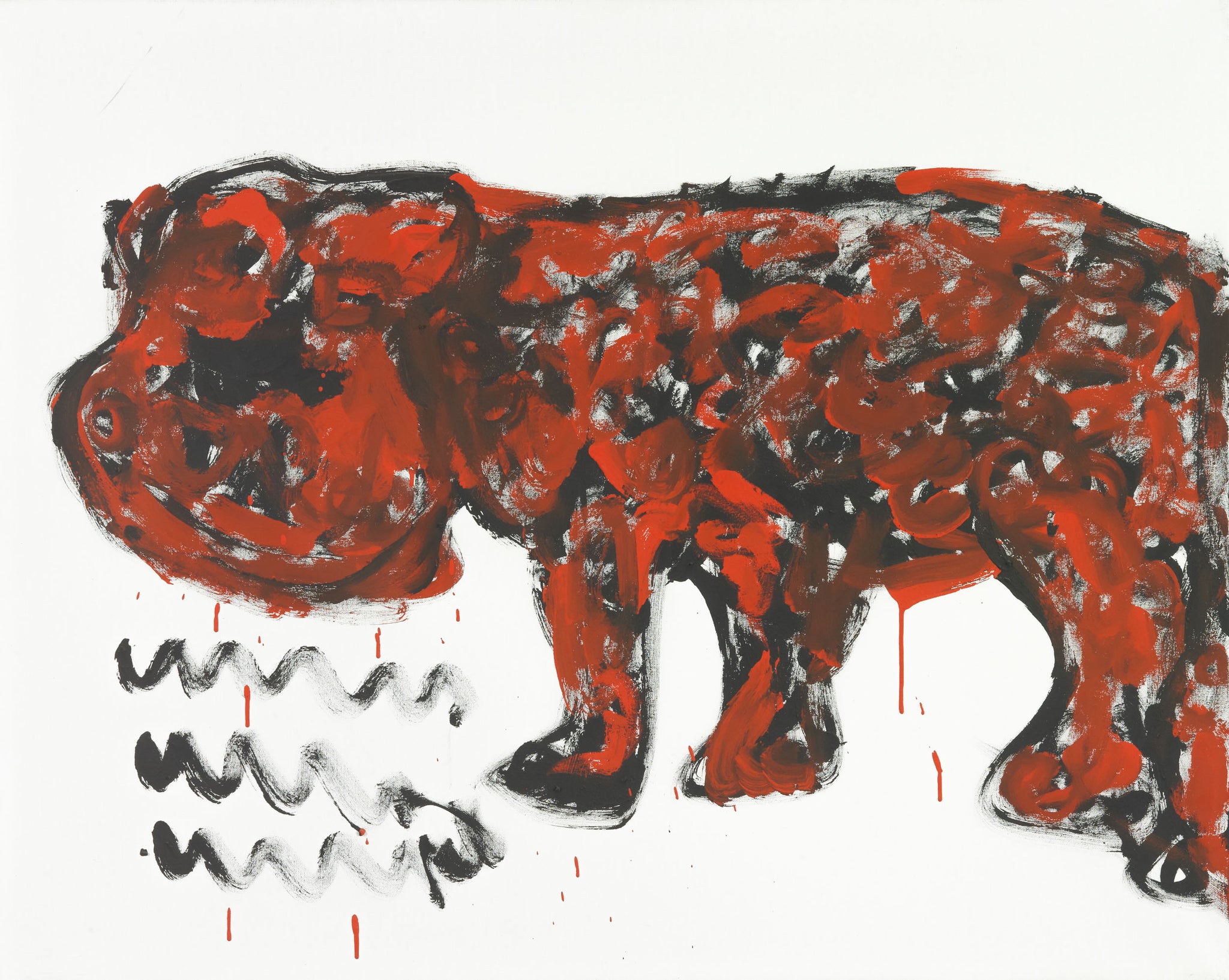 Artwork by Franz Kamlander, Hippo, Made of Acrylic on canvas 