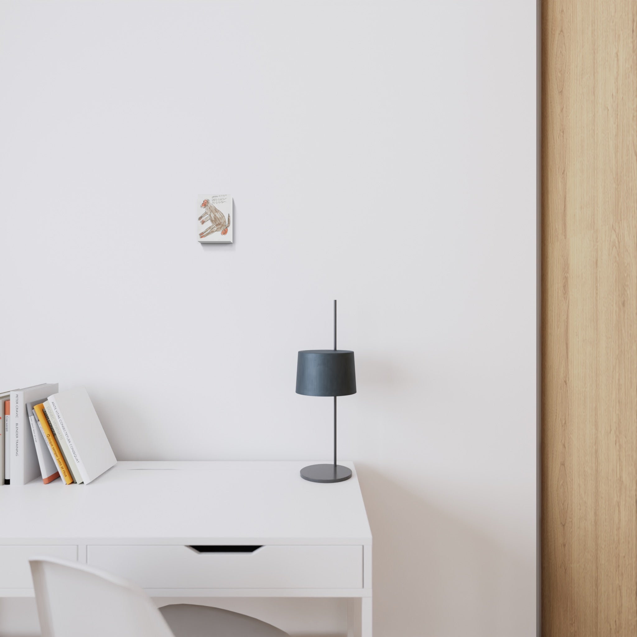 Artwork by Franz Kamlander, Monkey, Made of Pencil, coloured pencils 