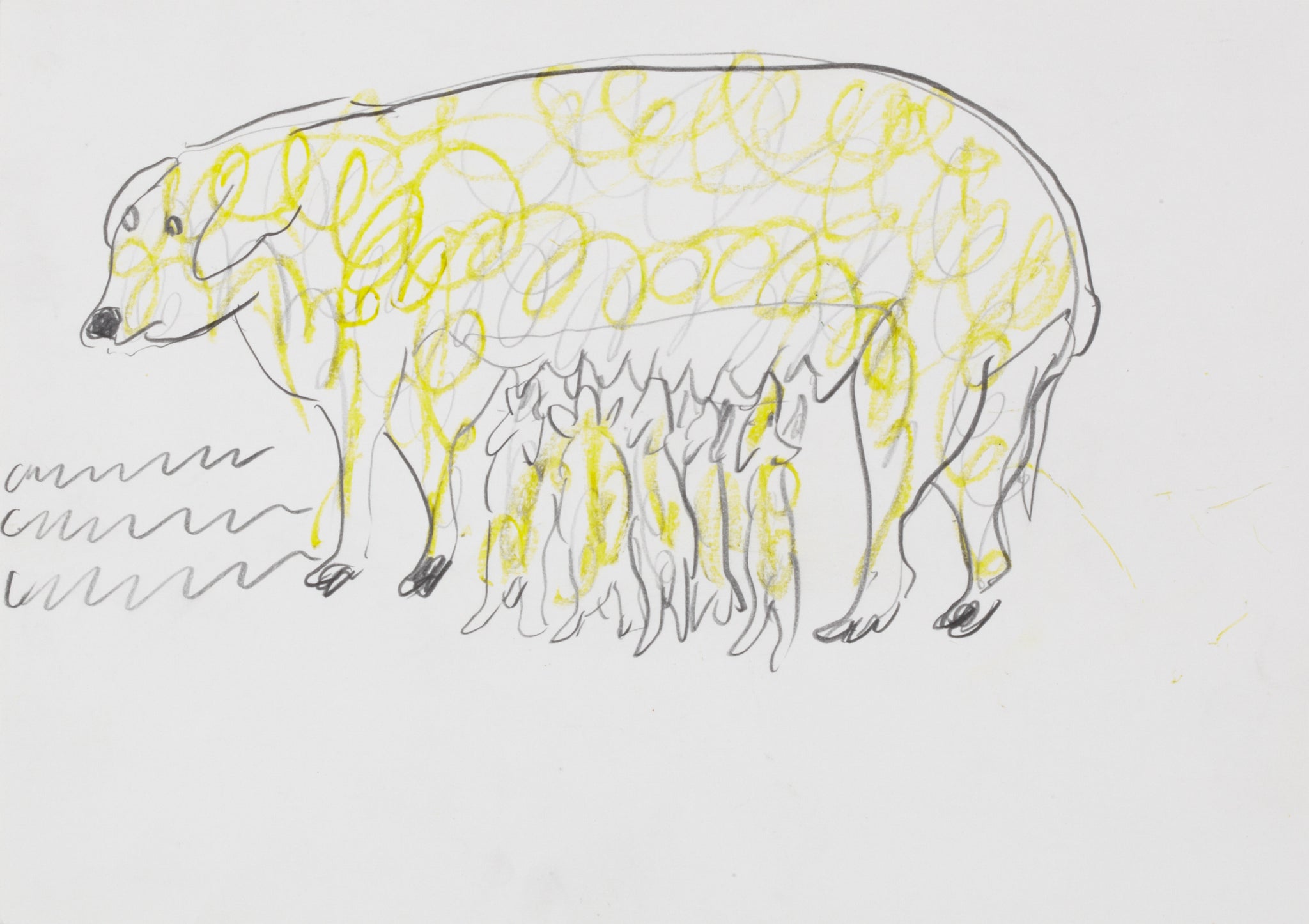 Pig with piglets by Franz Kamlander, 1990