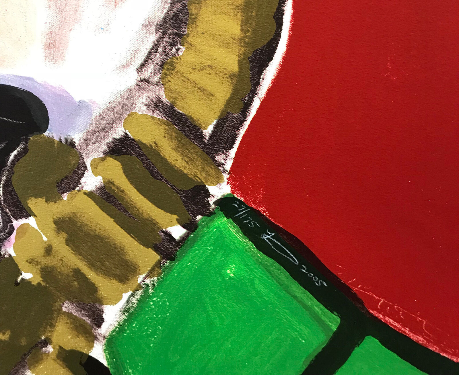 A painting of a man playing a saxophone.