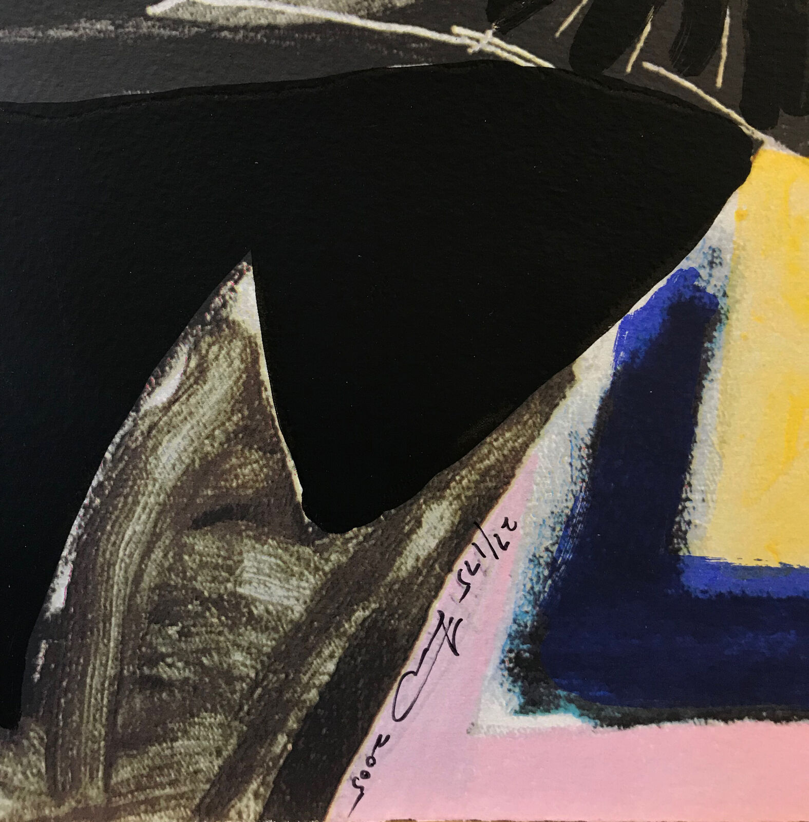 A painting of two men in tuxedos sitting next to each other.