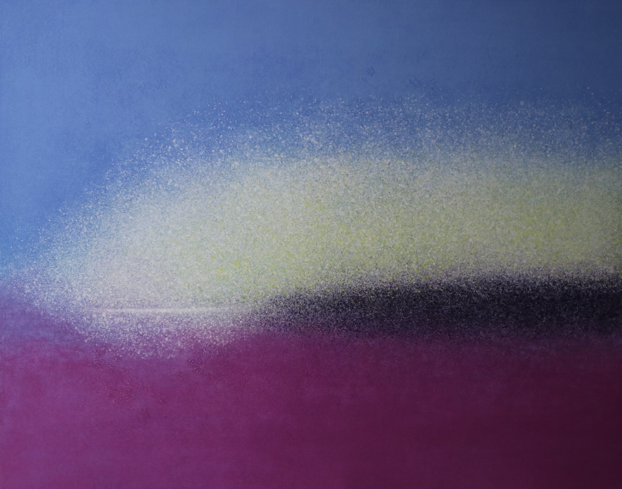 A minimalist abstract composition featuring a horizontal band of textured white against a gradient background.