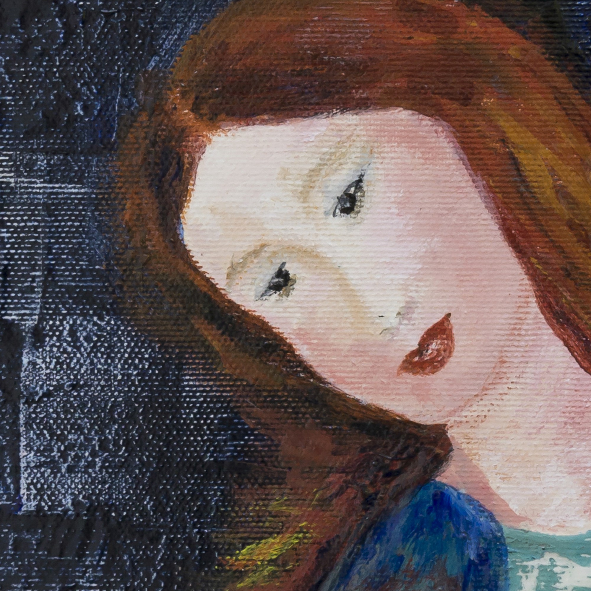 Vierge Au Manteau Bleu