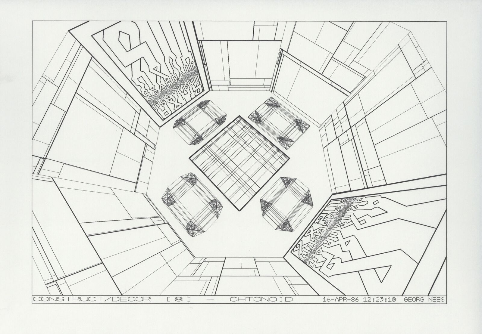 Construct/Decor (8) - Chtonoid by Georg Nees, 1986