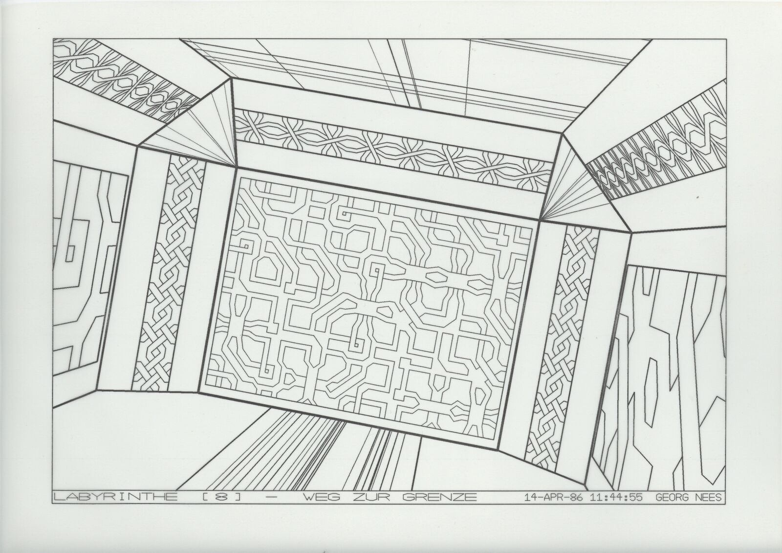 Labyrinthe (8) - Weg zur Grenze by Georg Nees, 1986