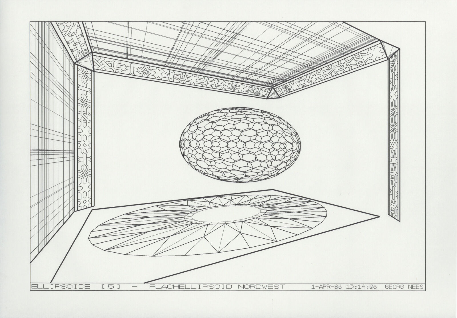 Ellipsoide (5) Flachellipsoid Nordwest by Georg Nees, 1986