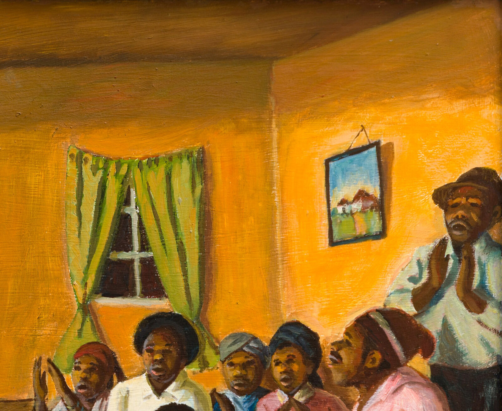 Artwork by George Pemba, The Rehearsal: Umbhorho, Made of Oil on board 